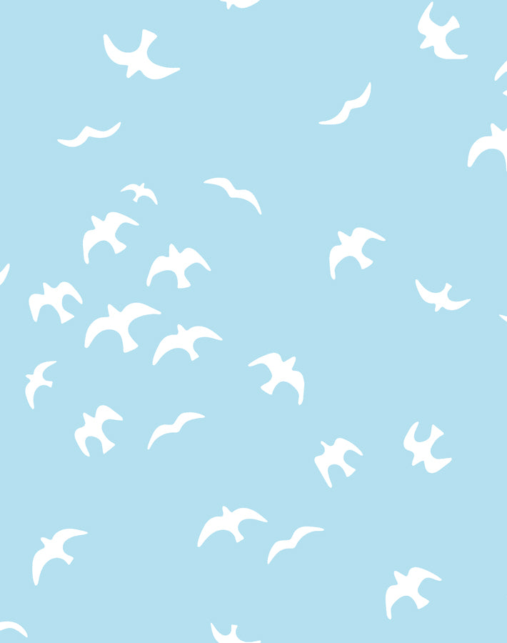 Gulls Wallpaper by Tea Collection - Baby Blue Nursery Wallpaper for Coastal & Nautical Themed Kids' Rooms