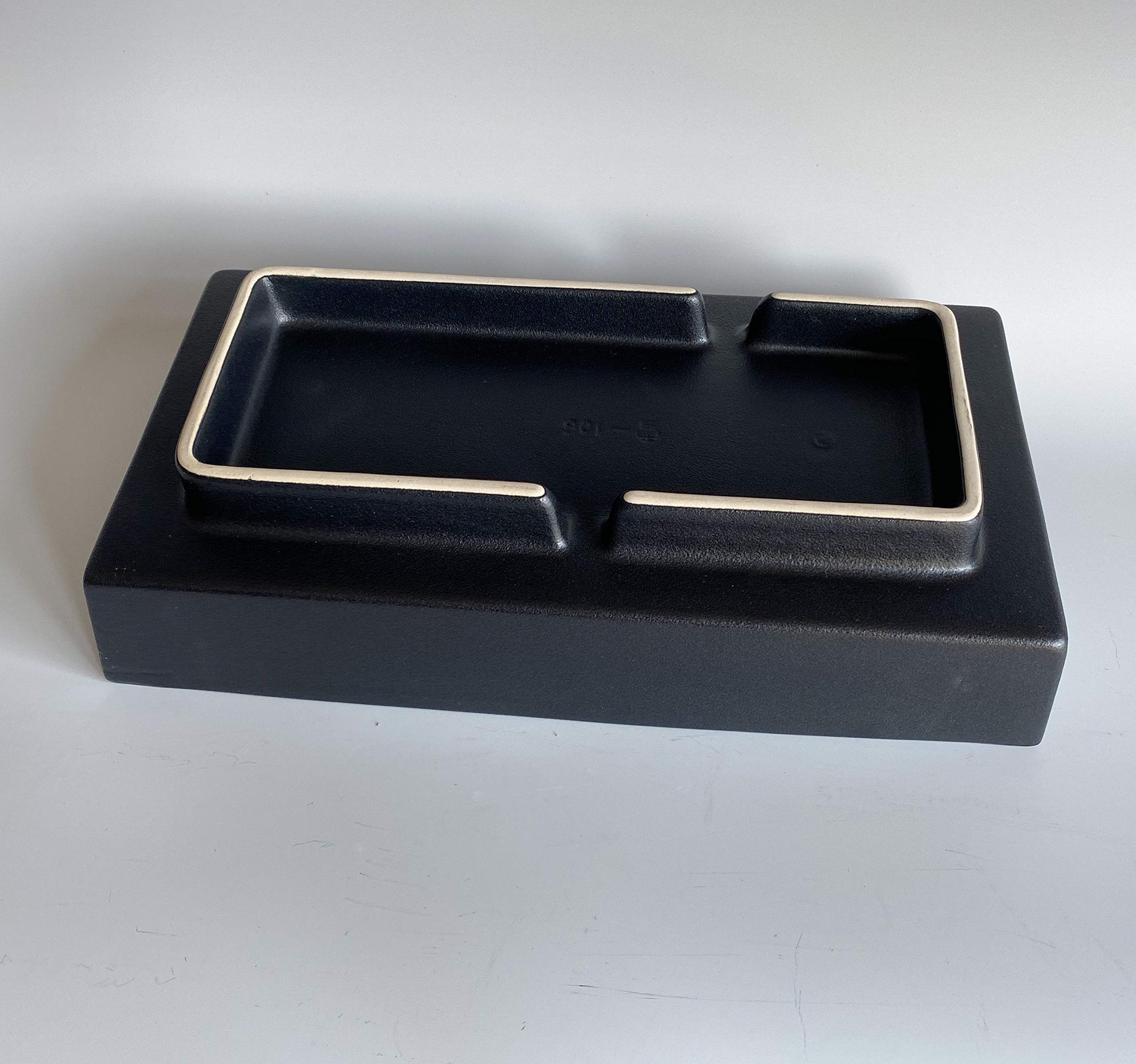 Japanese Rectangular Ceramic Suiban Vase for Ikebana - Handcrafted Raised Base Flower Container - Perfect for Home Decor, Zen Meditation & Japanese Tea Ceremony