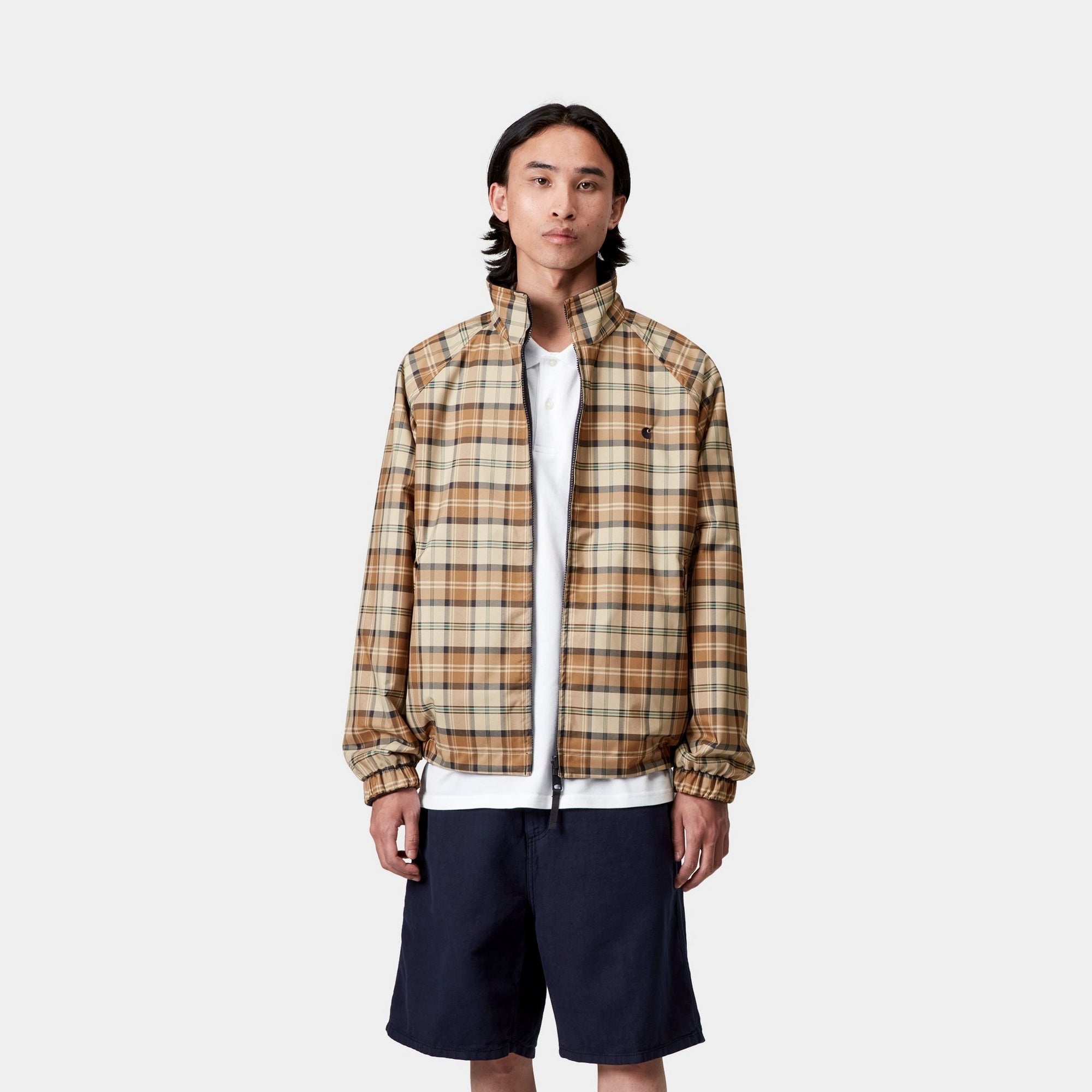 Reversible Bomber Jacket for Men & Women - Lightweight Planer Check Design in Navy & Air Force Blue | Casual Wear, Street Style, Outdoor Activities