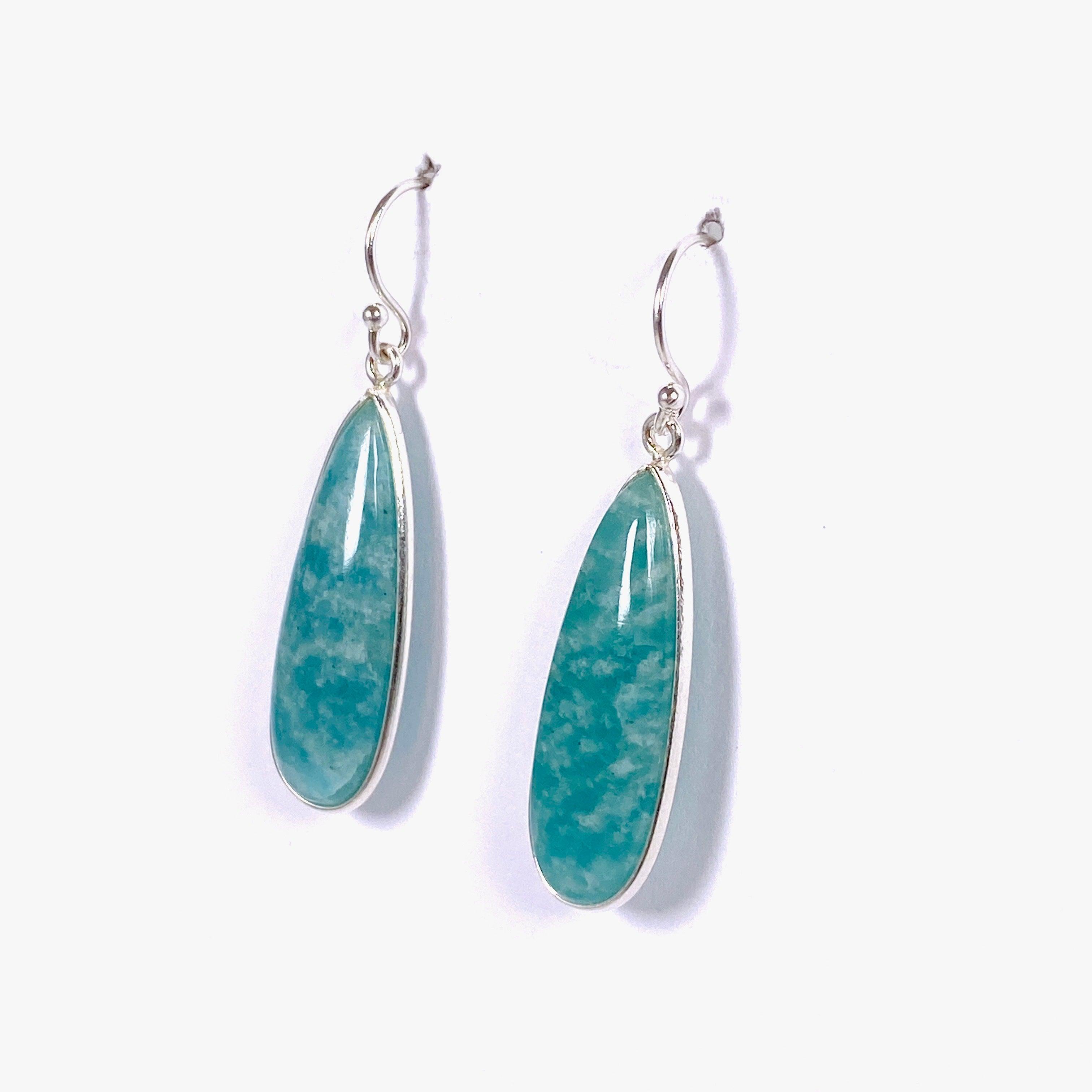 Amazonite Teardrop Earrings for Women - Handmade Gemstone Dangle Earrings KEGJ1317 - Perfect for Boho, Wedding & Everyday Jewelry