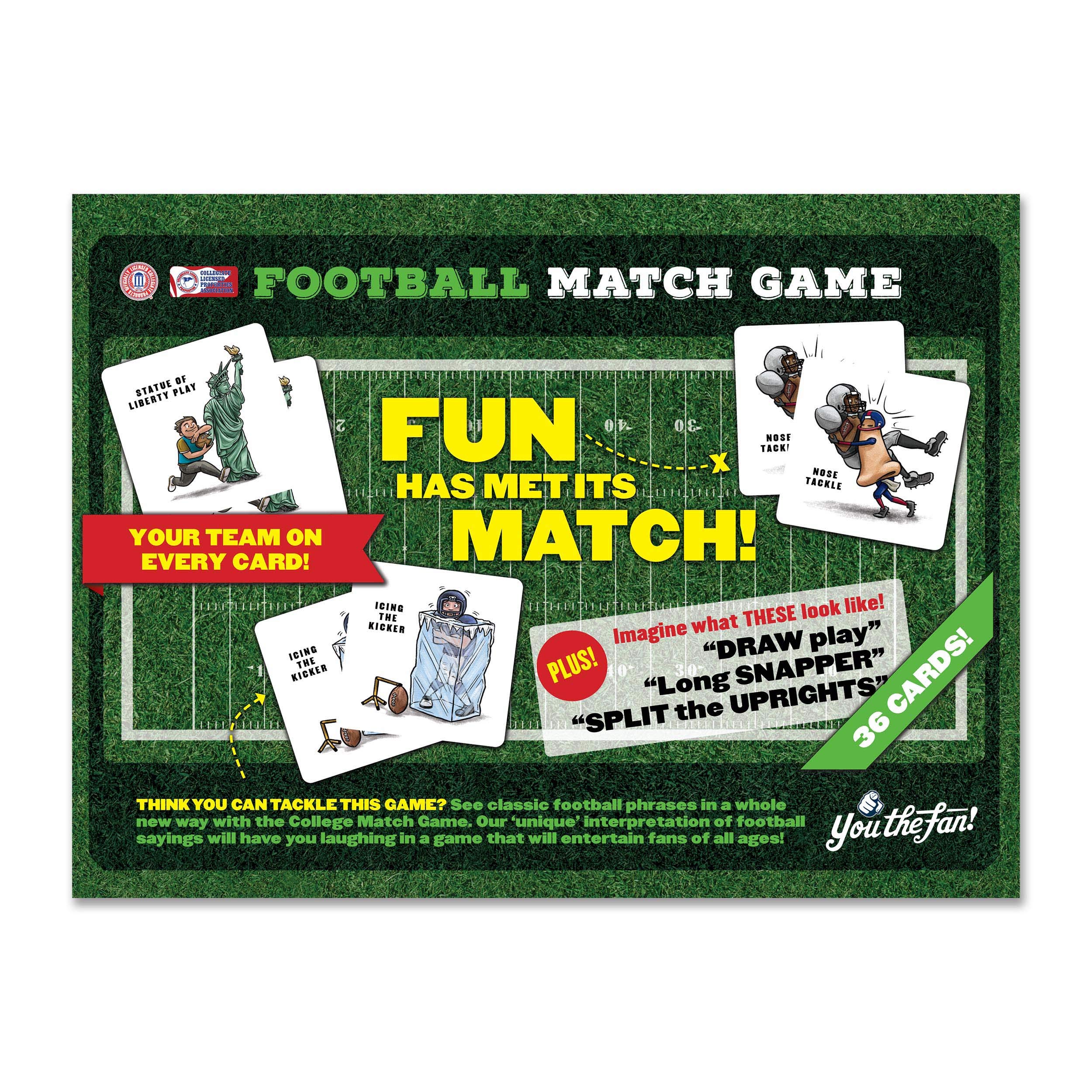 YouTheFan NCAA Memory Match Game - Fun College Sports Card Matching Game for Kids & Adults - Perfect for Family Game Night, Parties & NCAA Fan Gifts