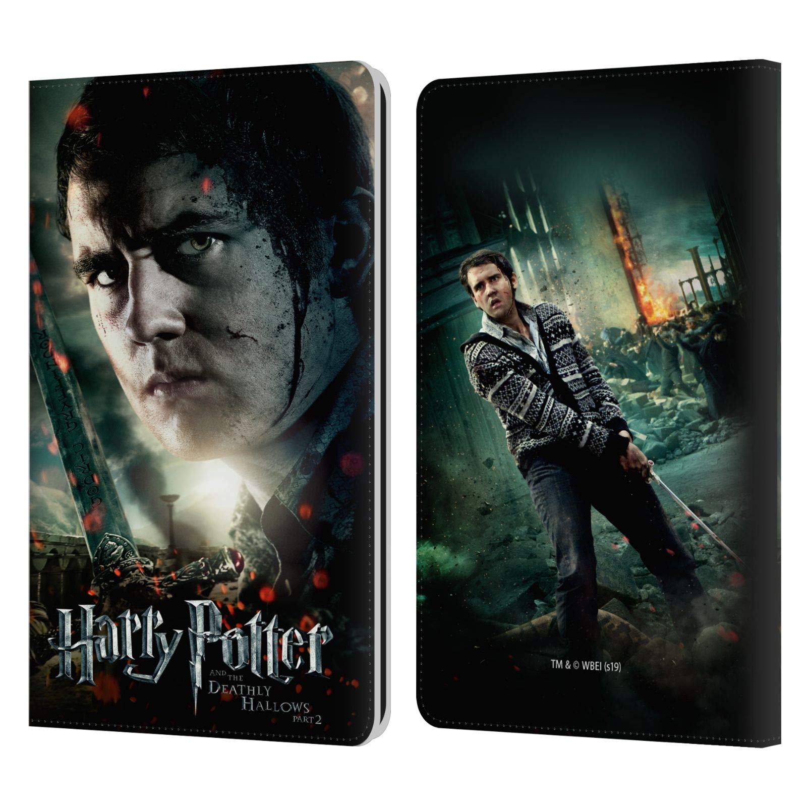 Official Harry Potter Neville Longbottom Deathly Hallows VIII Leather Kindle Case - Compatible with Kindle Paperwhite 1/2/3 - Book Wallet Cover for Reading & Travel Protection
