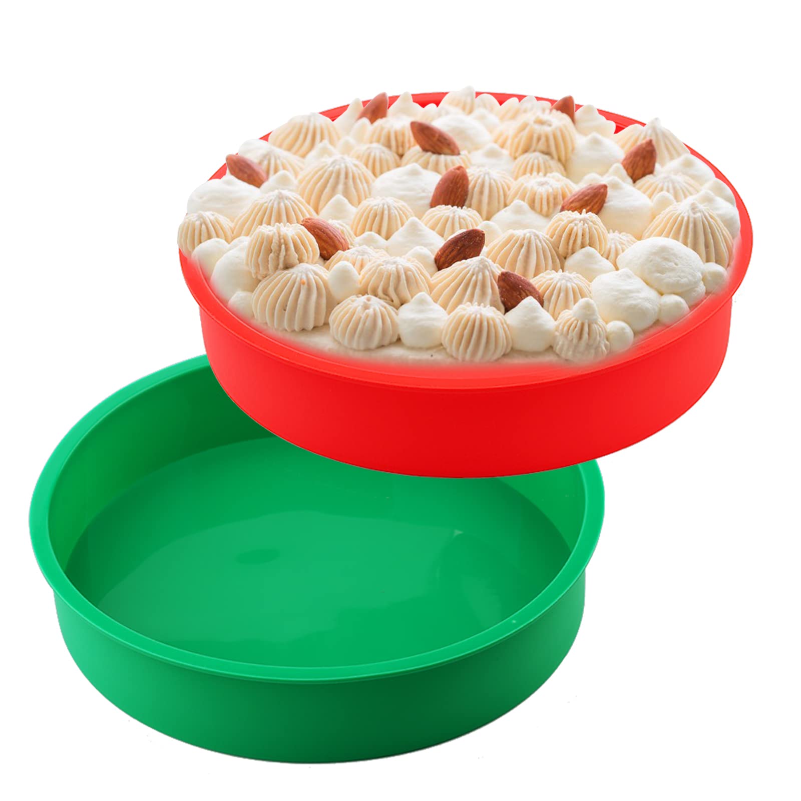 10 Inch Round Cake Pans Set of 2 - Nonstick Silicone Baking Molds for Layer Cakes, Cheesecake, Chocolate Cake & Rainbow Cake | Perfect for Birthday Parties, Wedding Cakes & Home Baking