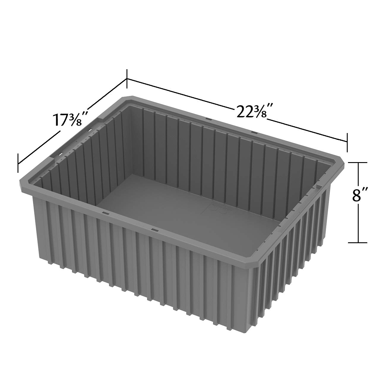 Akro-Mils 33228 Stackable Plastic Storage Bins - 3 Pack Blue Modular Organizer Box with Adjustable Dividers (22.4