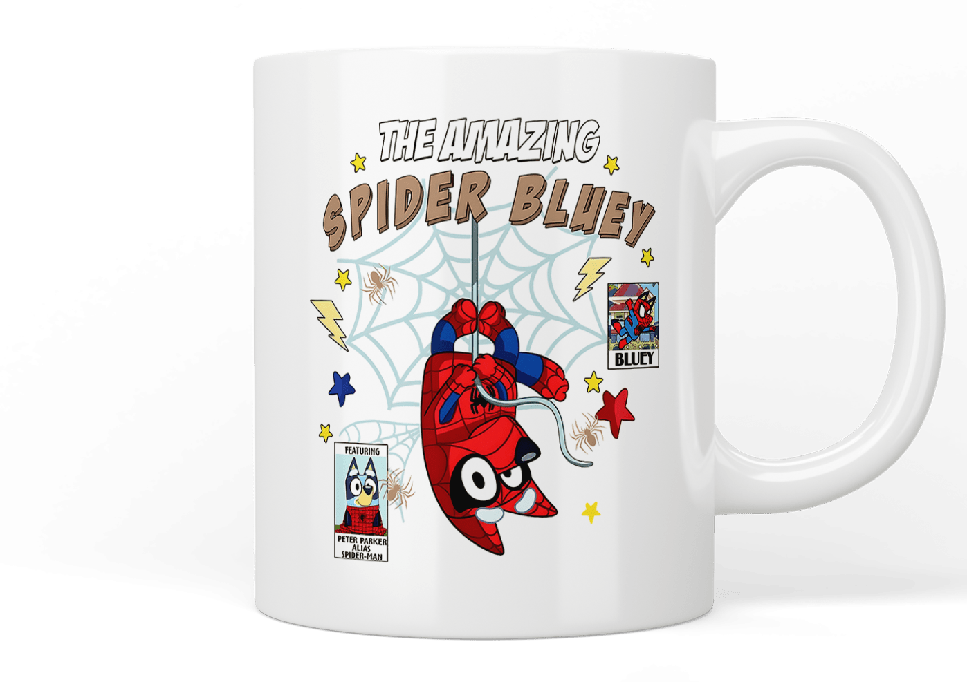 Bluey The Amazing Spider Bluey Mug - Fun Cartoon Character Coffee Cup for Kids & Adults - Perfect for Morning Coffee, Tea, or Hot Chocolate at Home, Office, or Gifts