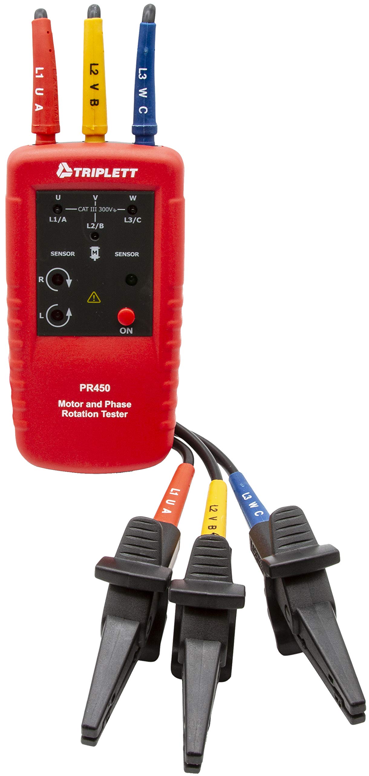 Triplett PR450 Digital Motor and Phase Rotation Tester - Professional Electrical Testing Tool for HVAC, Industrial Motors & 3-Phase Systems