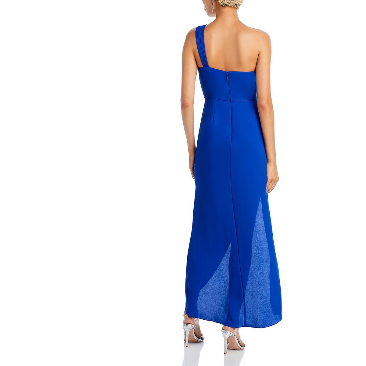 BCBGMAXAZRIA Women's Elegant One Shoulder Pleated Strap Evening Gown - Perfect for Prom, Black Tie Events & Formal Occasions