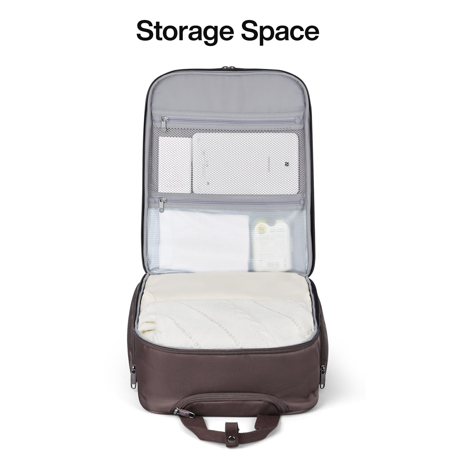 16-Inch Hanke Softside Underseat Carry-On Luggage with Wheels - Compact Rolling Travel Suitcase in Coffee Brown | Perfect for Airplane Cabin, Business Trips & Weekend Getaways
