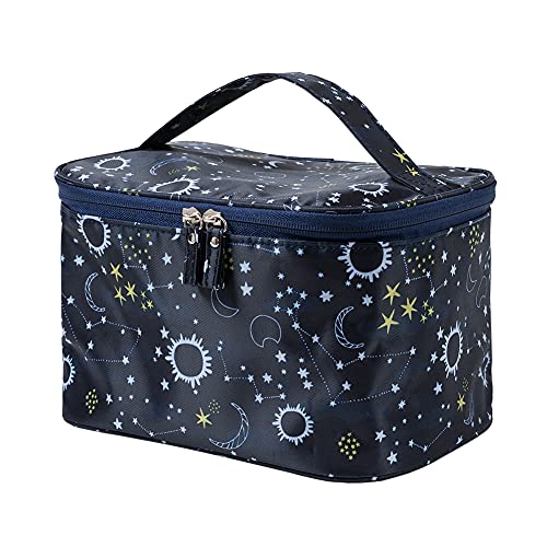 HOYOFO Waterproof Makeup Bag for Women - Travel Cosmetic Organizer Case with Starry Sky Design - Perfect for Travel, Gym, and Daily Use