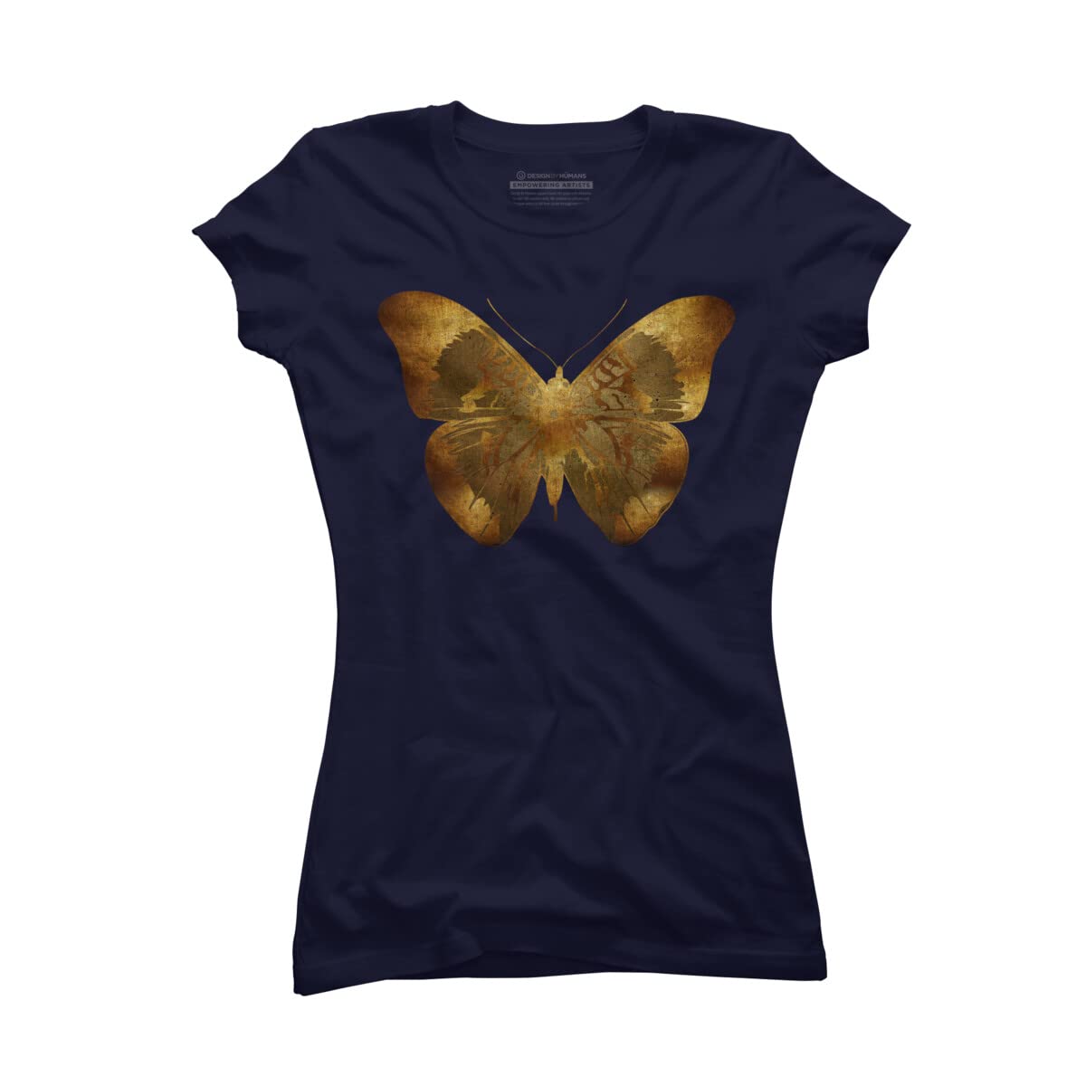 Design By Humans Junior's Iron Butterfly Graphic Tee by Adamzworld - Soft Cotton T-Shirt for Teens & Youth - Perfect for Casual Wear, Concerts & Gifts
