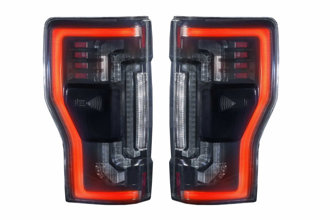 2017-2022 Ford Super Duty XB LED Tail Lights - Smoked Black Housing with Sequential Turn Signals - Upgrade for F250 F350 F450 - Enhanced Visibility & Style for Night Driving & Off-Road Adventures