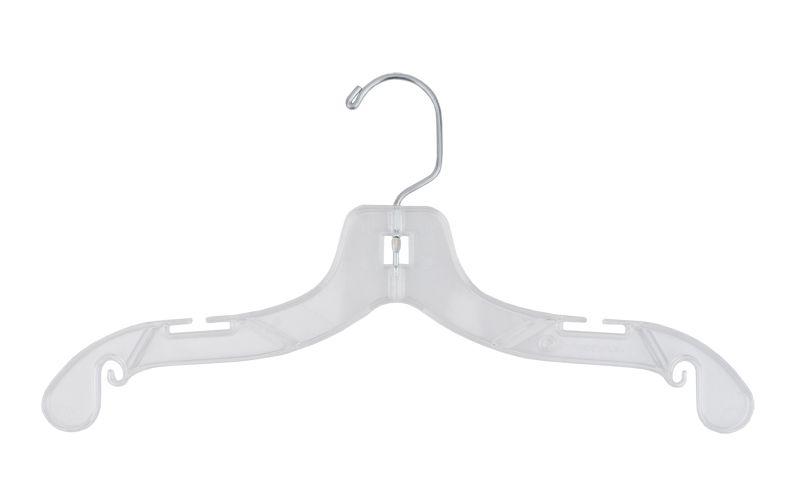 14-inch Clear Plastic Junior Dress Hangers - Pack of 100 for Kids Closet Organization | Perfect for Children's Wardrobes, Retail Stores & Home Use