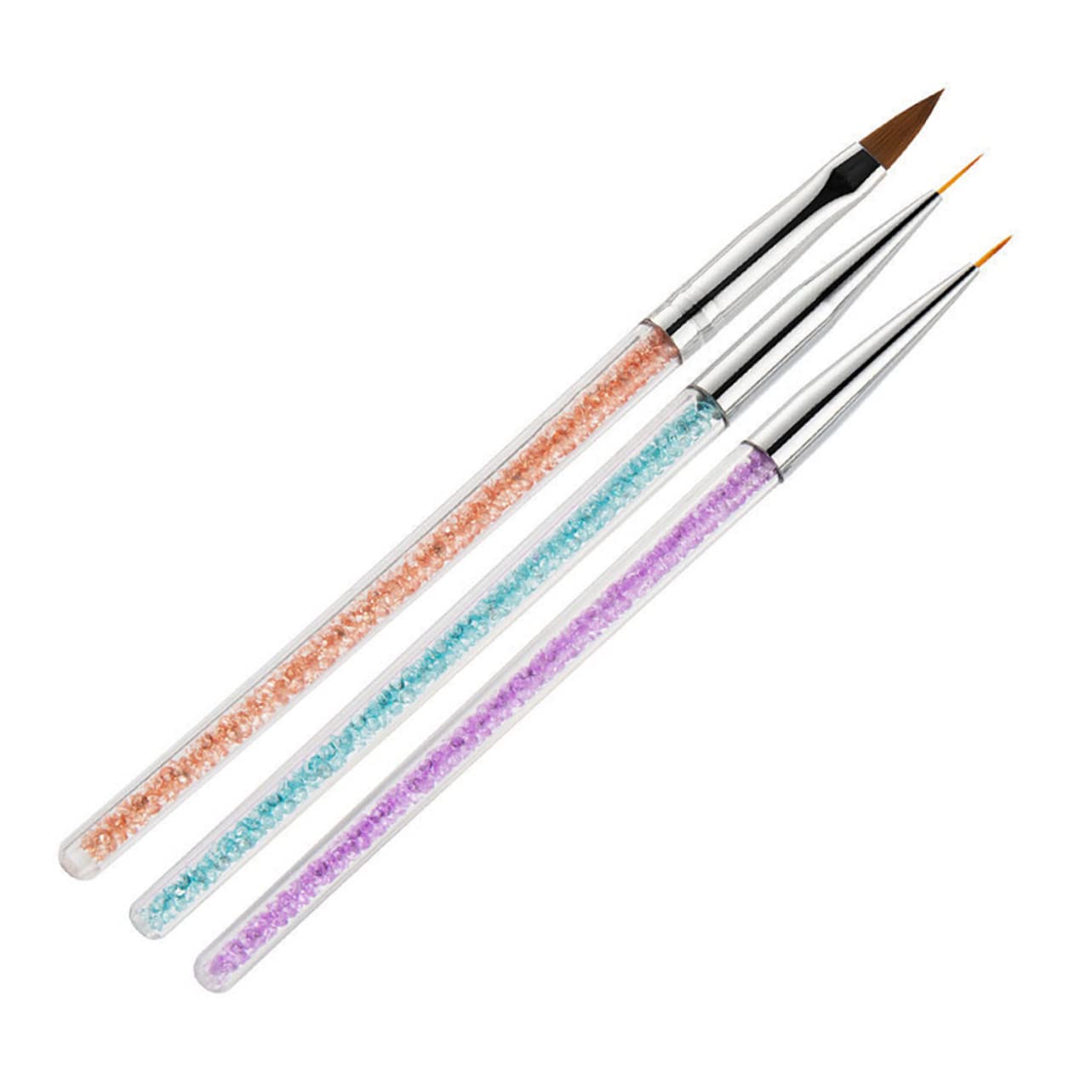 FOMIYES 3-Piece Professional Nail Art Brush Set - Nail Liner Pen & Painting Tools - Smooth & Comfortable Essential Nail Art Brushes for Salon, Home Manicure & DIY Nail Designs