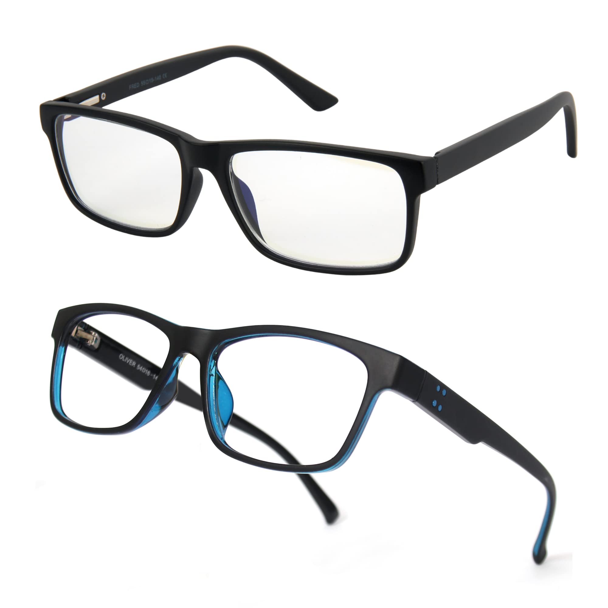 2 Pack Blue Light Blocking Glasses for Computer & Gaming - Anti-Fatigue, Anti-Headache Screen Glasses for Men & Women - Perfect for Office Work, Online Classes & Nighttime Digital Device Use