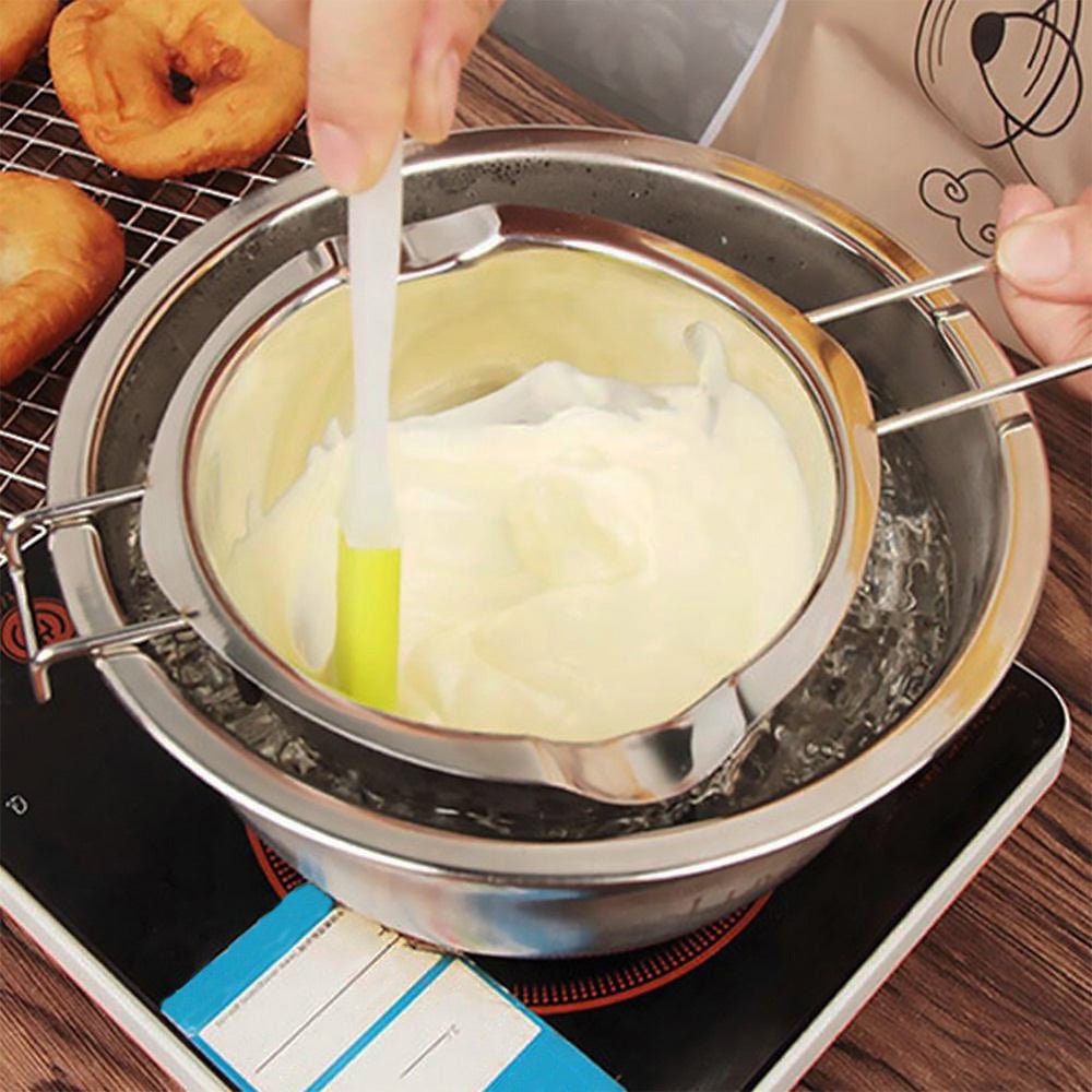 Premium Emilio Double Boiler Stainless Steel - Professional Chocolate & Candy Making Set for Home Bakers & Chefs - Perfect for Melting, Tempering & Cooking Sauces