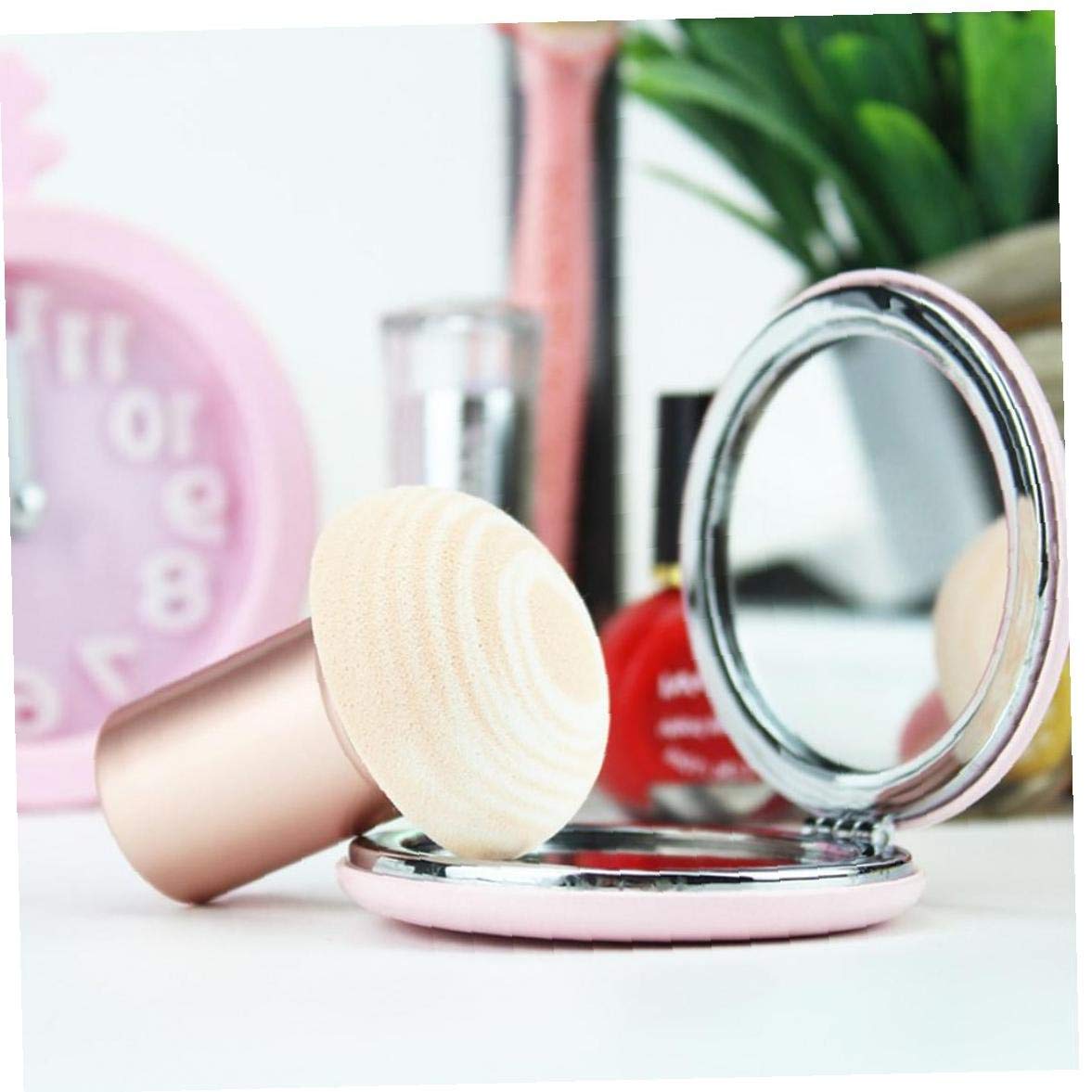 Professional Makeup Sponge Brush Set - Mushroom Head Wet & Dry Concealer Foundation Blending Tool (Pink & Gold) for Flawless Makeup Application - Perfect for Daily Use, Travel & Professional Makeup Artists