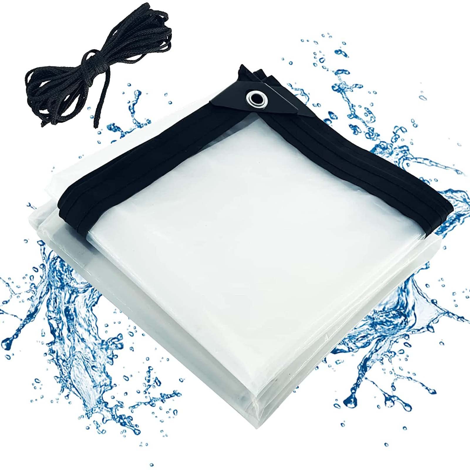 XIGG Heavy Duty Clear Waterproof Tarp 26.2x26.2ft - Transparent Plastic Tarpaulin with Reinforced Grommets for Outdoor Camping, Greenhouse Cover, Car Protection, Boat Shelter & Emergency Use