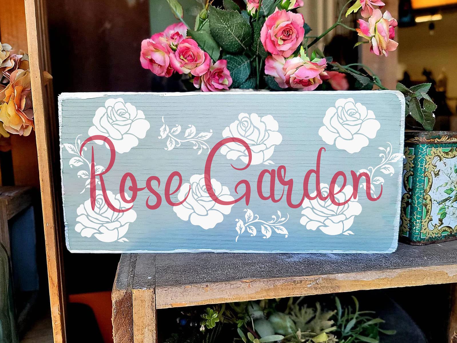 3 Inch Rose Stencils for Painting - Small Floral Leaf Drawing Templates for DIY Wood, Wall, Card Projects - Perfect for Home Decor, Scrapbooking & Wedding Invitations