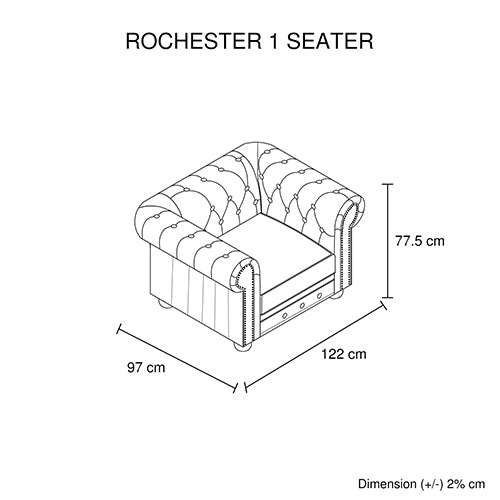1 Seater Genuine Leather Sofa - Deep Quilting Pocket Spring Button Tufted Lounge Chair for Living Room, Brown | Modern Home Office & Apartment Furniture
