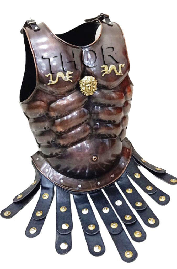 THOR INSTRUMENTS Medieval Armor Roman Muscle Cuirass - Dark Copper Finish Historical Replica - Perfect for Renaissance Fairs, Theater Costumes & Rustic Home Decor