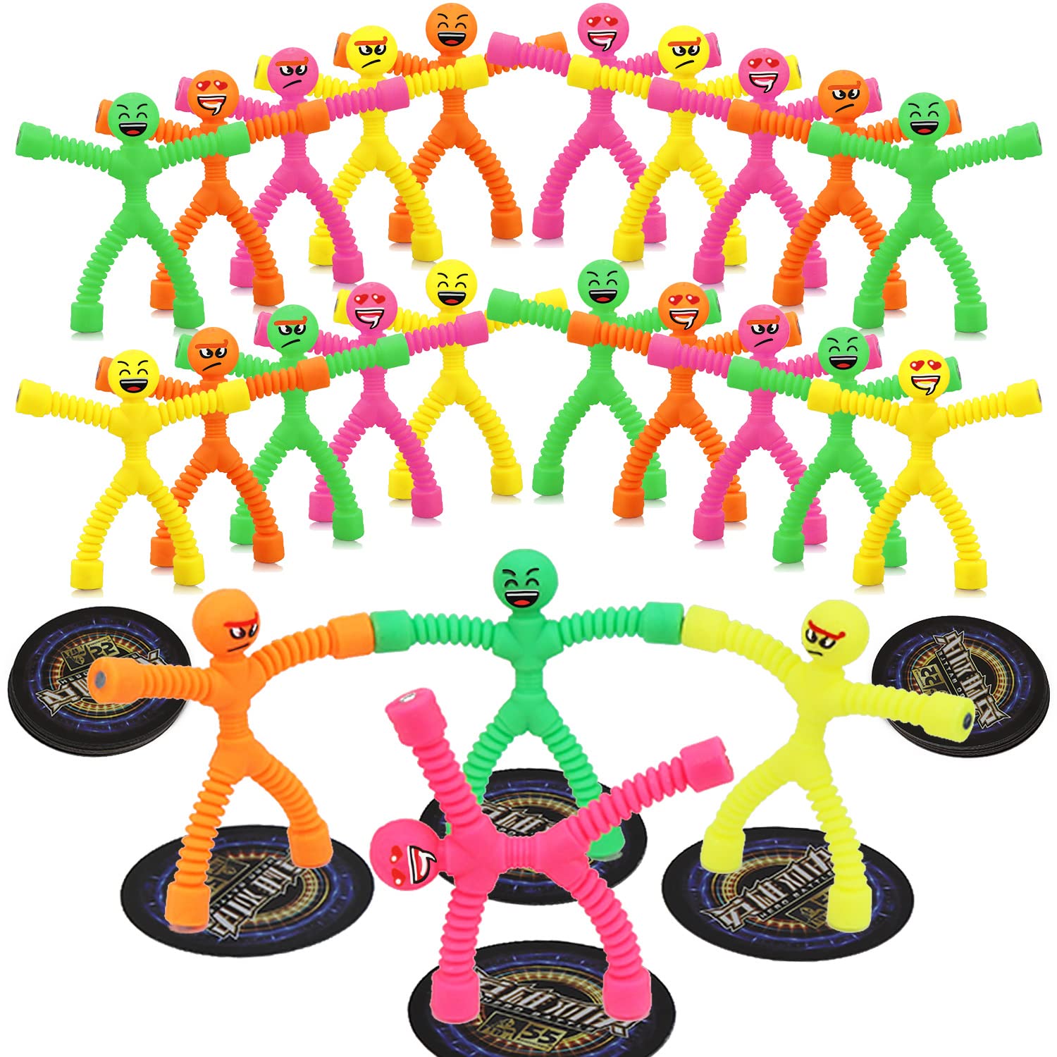 24 PCS Colorful Magnetic People Toys - Rubber Magnet Men with Interlocking Hands for Kids - Fun Refrigerator Magnets for Play & Learning - Perfect for Fridge Decor, STEM Education & Sensory Play