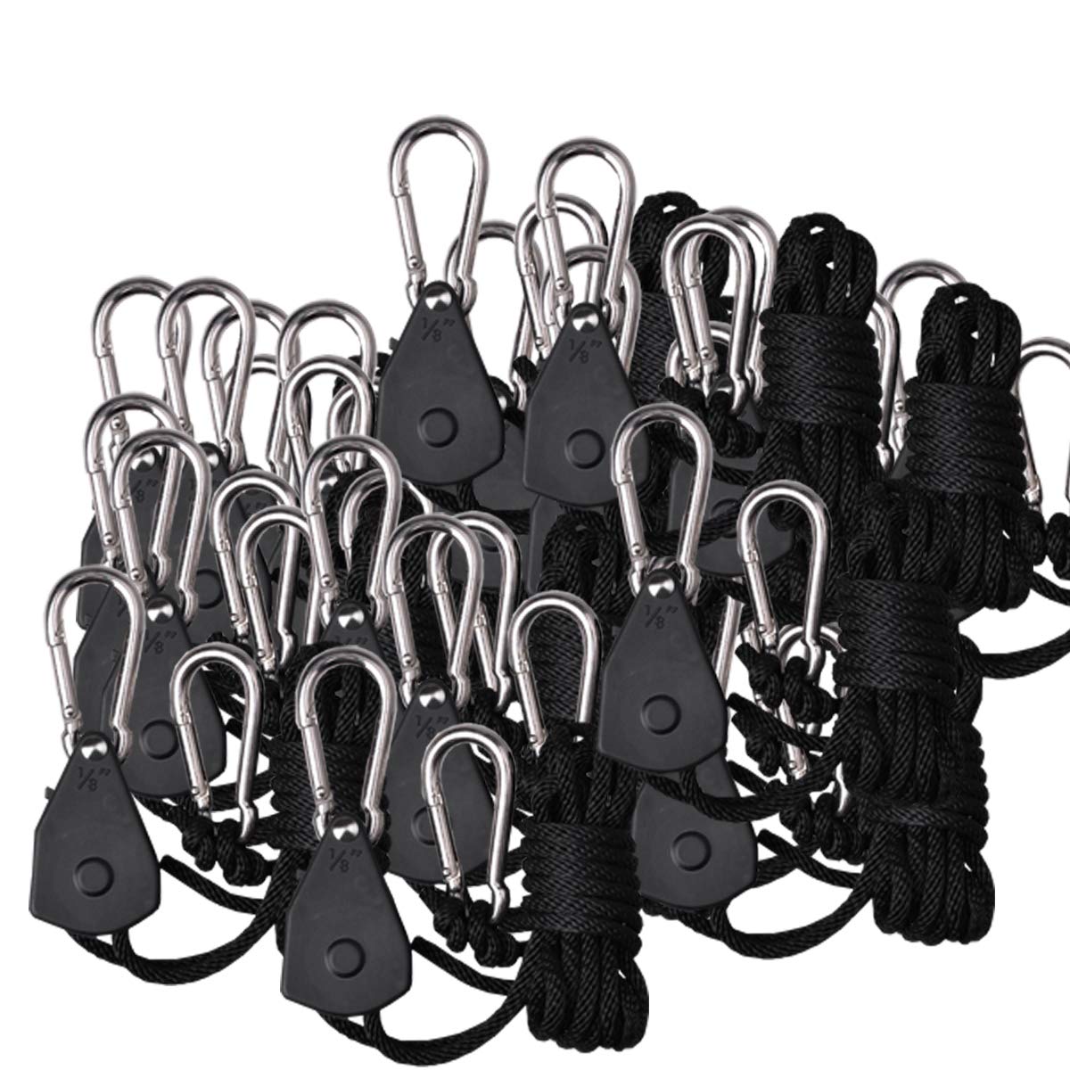 192PCS Adjustable Rope Hangers for Grow Lights - 96 Pairs of 1/8