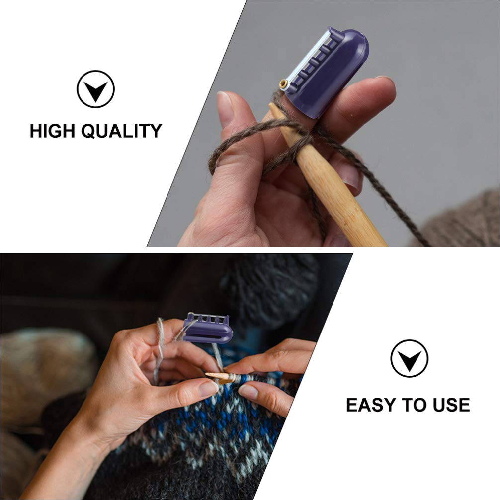 2pcs Knitting Thimble Finger Guides - Durable Yarn Sewing Accessories for Crochet & Knitting Needles - Perfect for Handmade Crafts, DIY Projects & Sewing Protection