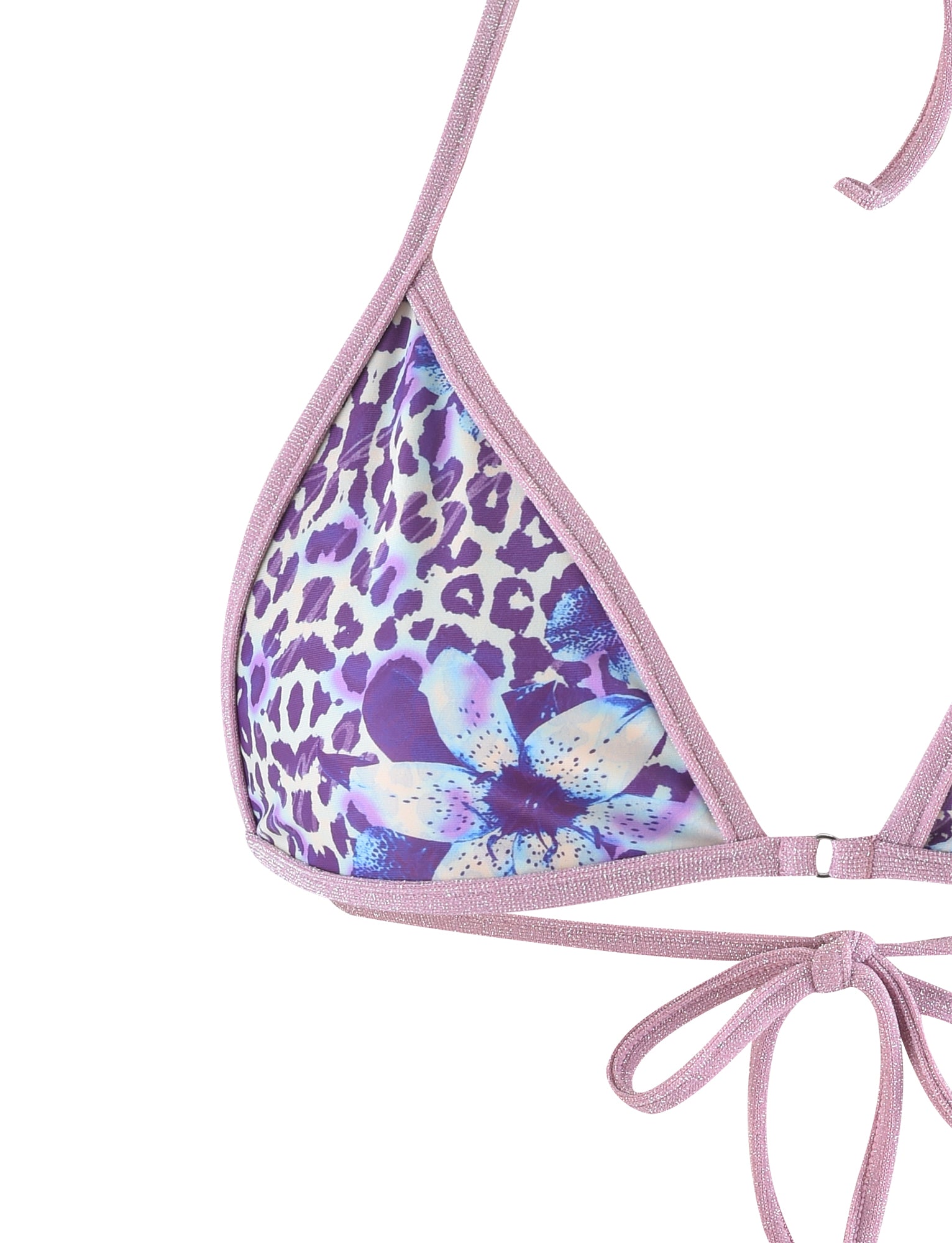 Poppy Leopard Diana Bikini Top - Blue Floral Print Swimwear for Women | Beach, Pool & Summer Vacation Outfits