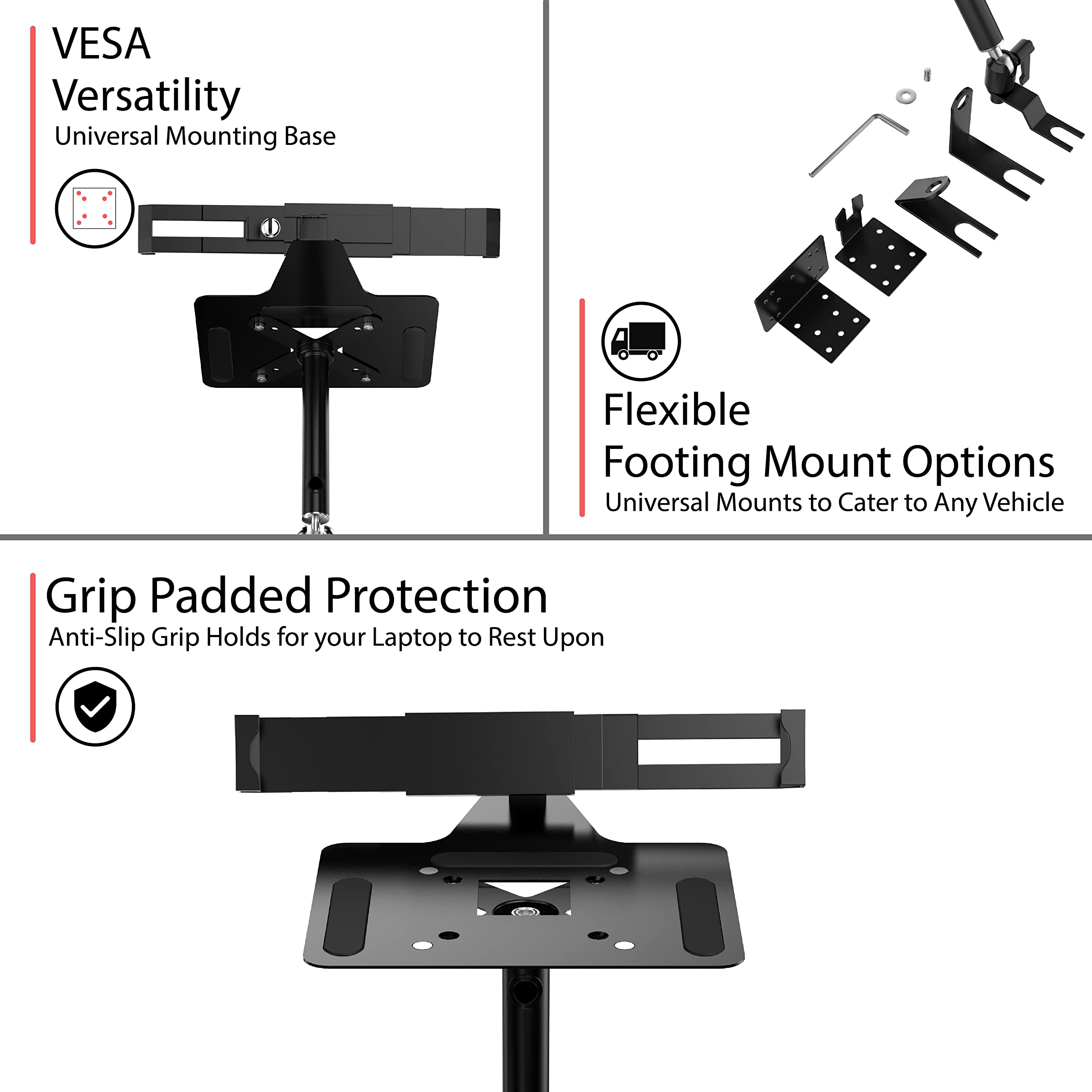 CTA Digital Laptop Arm with VESA Mounting Base - Secure Laptop Holder for 17