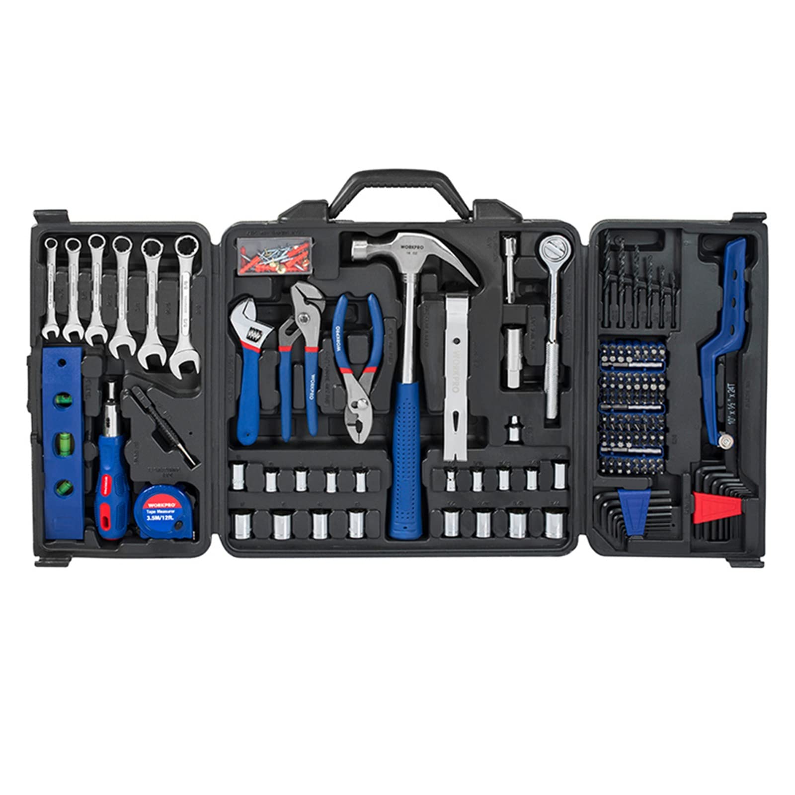 201-Piece Mechanics Tool Kit & Socket Set - Professional Ratchet Spanner, Wrenches, Pliers & Screwdrivers for Home Repair, Auto Maintenance & DIY Projects