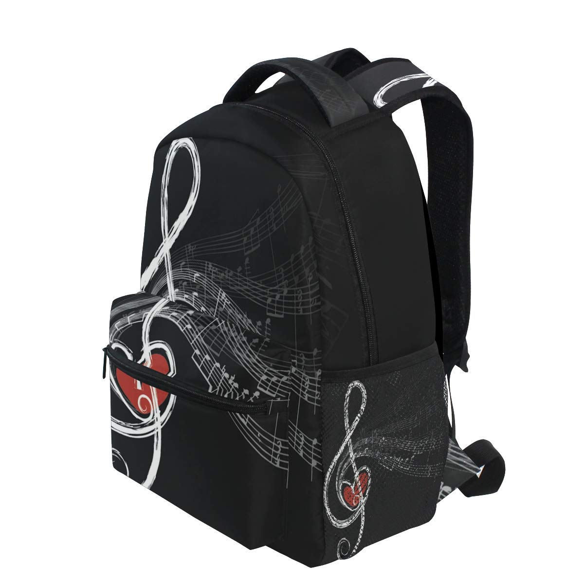 Pfrewn Summer Retro Music Note Backpack - Water Resistant Daypack for Men & Women, Musical Instrument Bag, Mini Backpack Purse for Travel, Sports & School Use