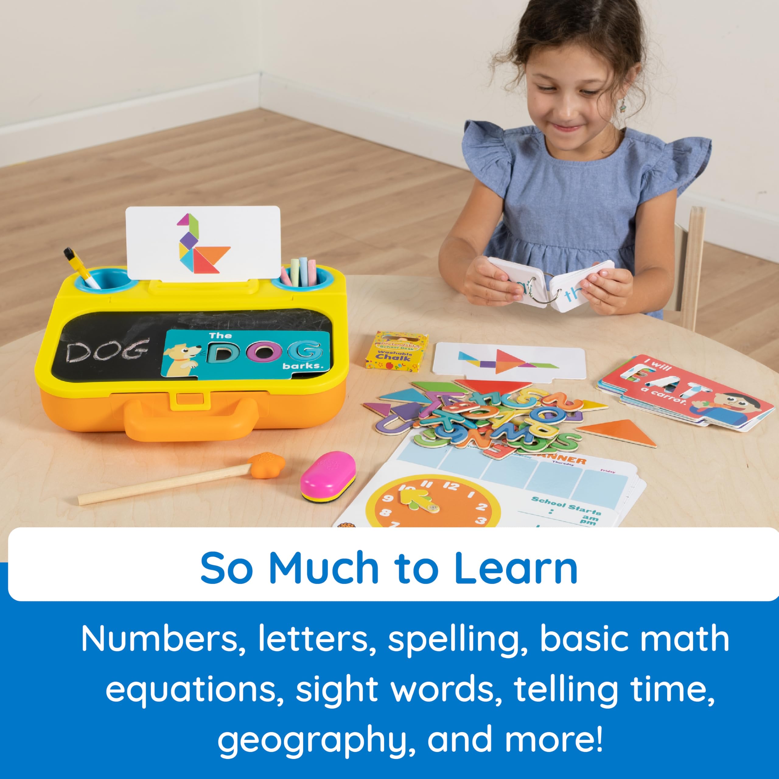Fat Brain Toys Pretendables School Set - Magnetic Alphabet Letters & Storage for Kids | Alphabet Learning & Pretend Play Teacher Toys | Educational Toys for Ages 3+ | Perfect for Classroom Play & Homeschooling Activities