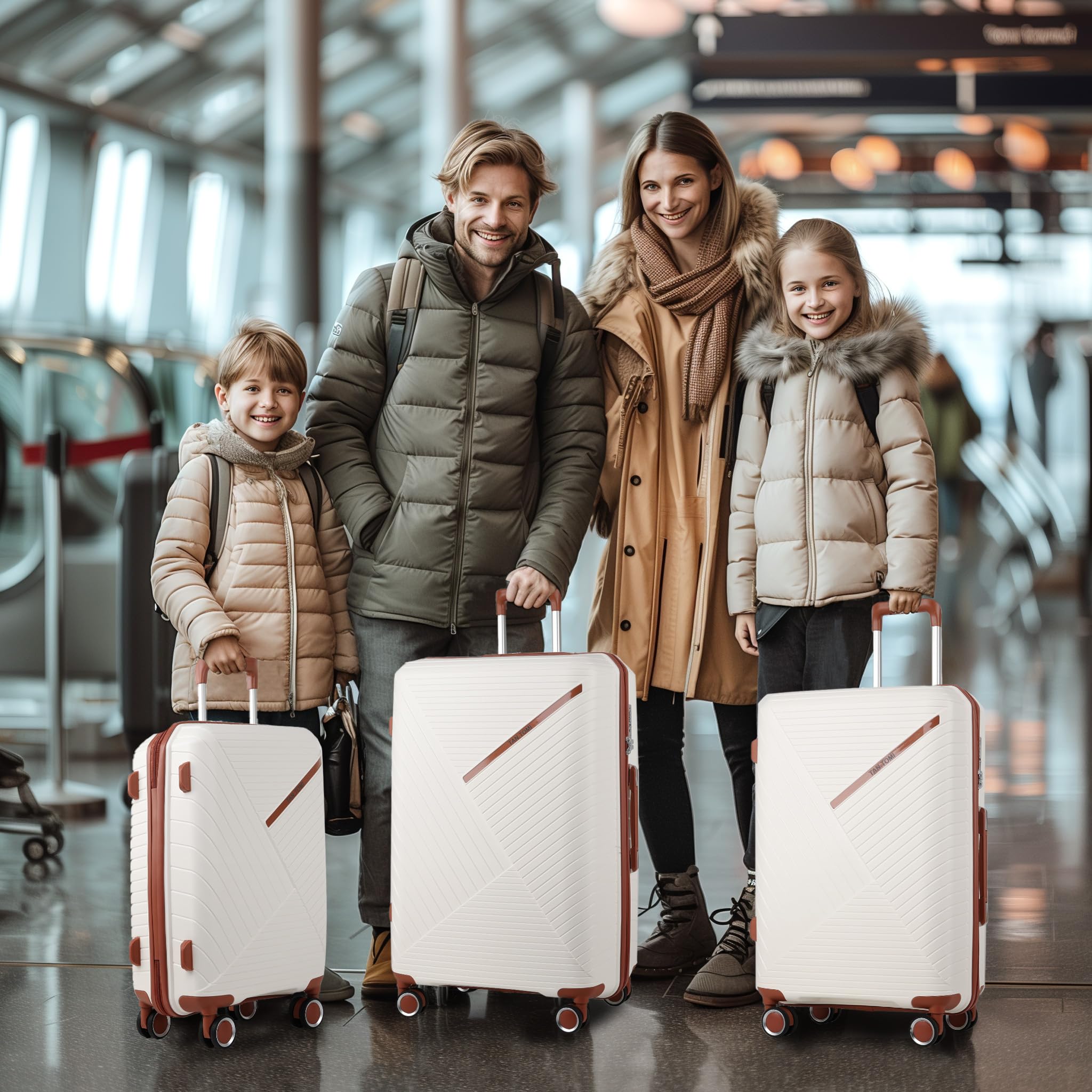 TAN.TOMI 3-Piece Hardshell Luggage Set with TSA Lock, Spinner Wheels & Lightweight Design - Perfect for Travel, Business Trips & Vacations