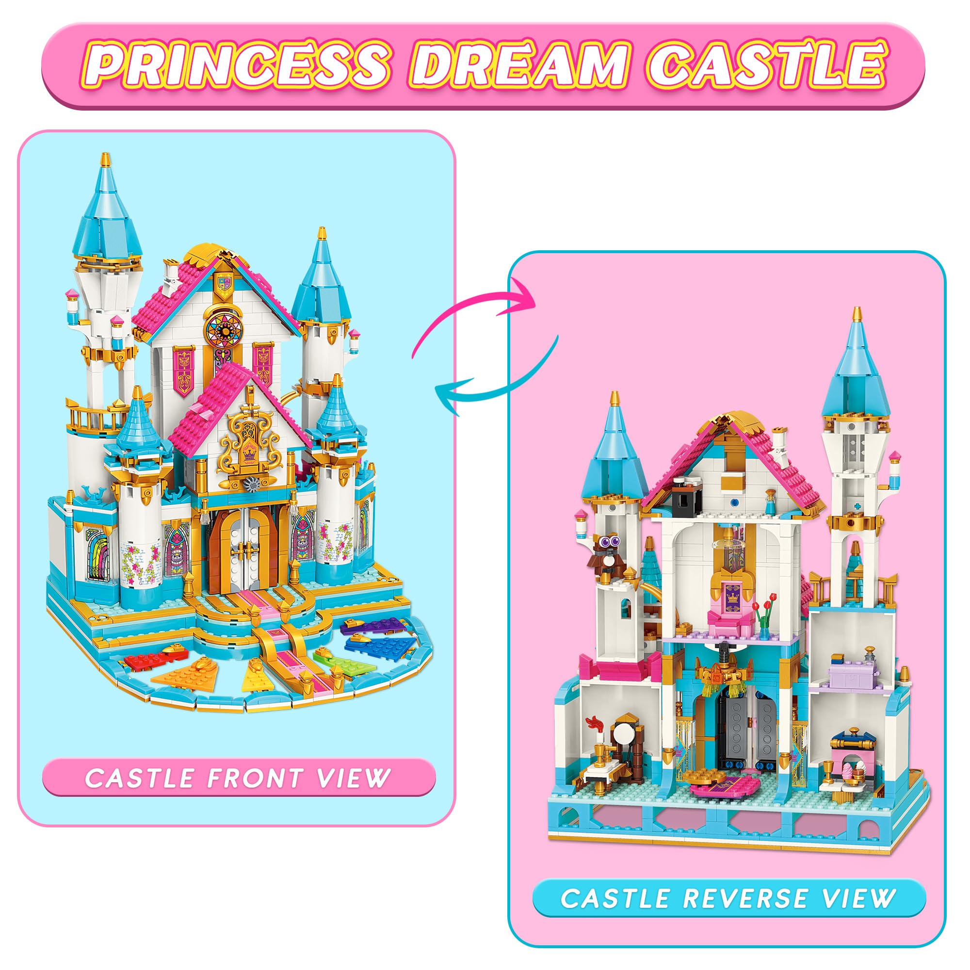 Princess Castle Building Kit for Girls 6-12 | 1117 PCS Creative Blocks | Birthday & Christmas Gift | Roleplay & STEM Learning