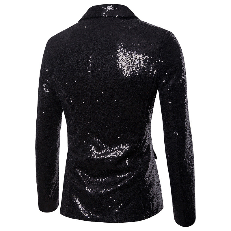 Black Shiny Sequin Jacket Party Tuxedo Blazer for Women - Elegant Evening Wear for Prom, Wedding & Special Occasions