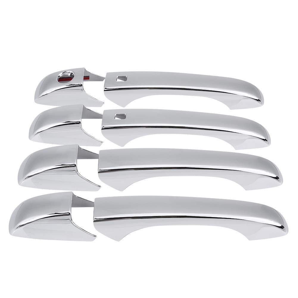 8PCS Chrome Door Handle Covers for Jeep Grand Cherokee 2011-2017 - Exterior Handle Protectors & Smart Key Access Compatible - Perfect for Car Detailing, Vehicle Protection & Style Upgrade