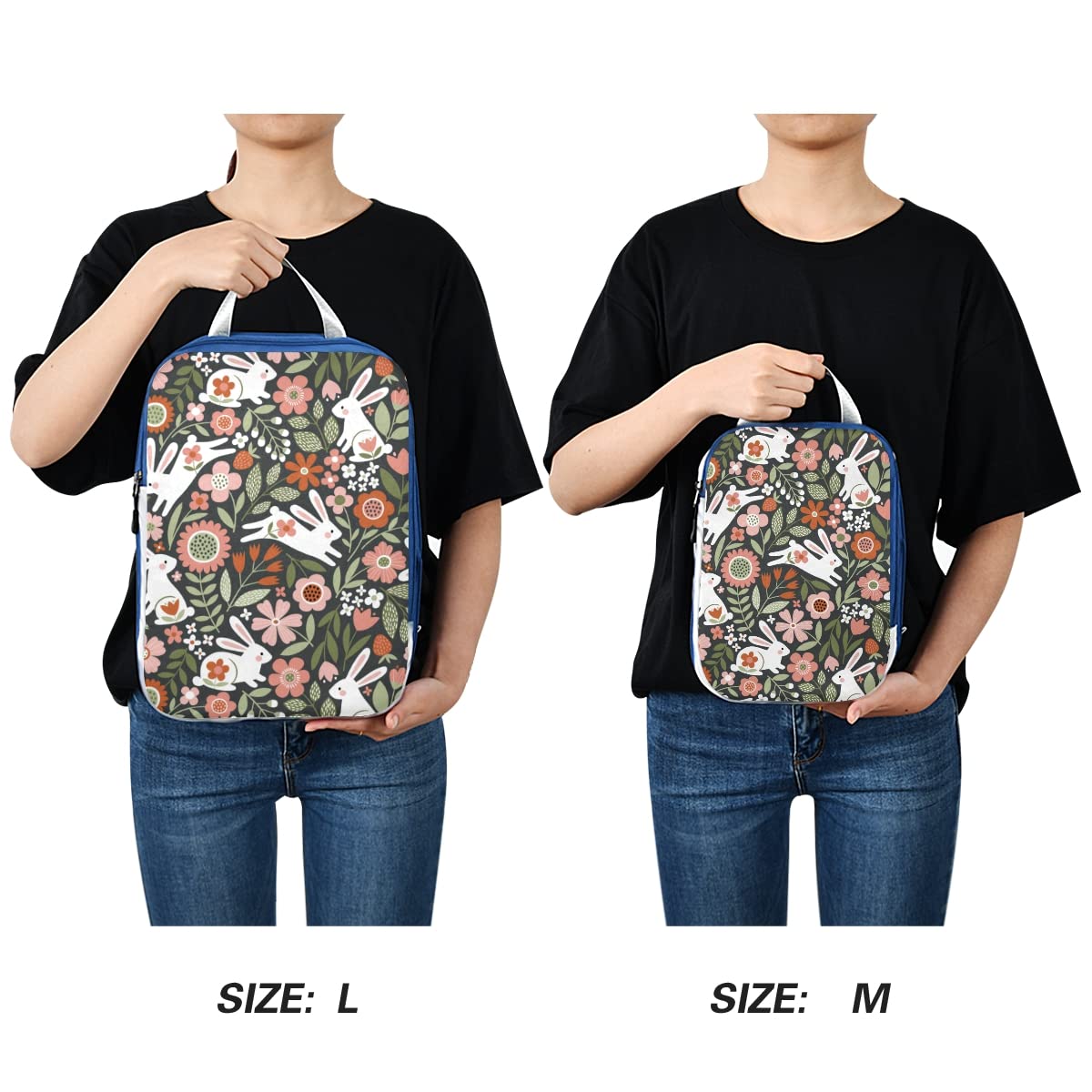 **Cute Bunny Floral Compression Packing Cubes Set of 3 – Travel Luggage Organizer for Suitcases | Perfect for Weekend Trips, Business Travel & Vacations**