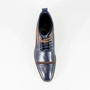 Cavani Modena Men's Leather Boots in Navy & Cognac - Stylish & Durable for Casual Wear, Outdoor Adventures & Work