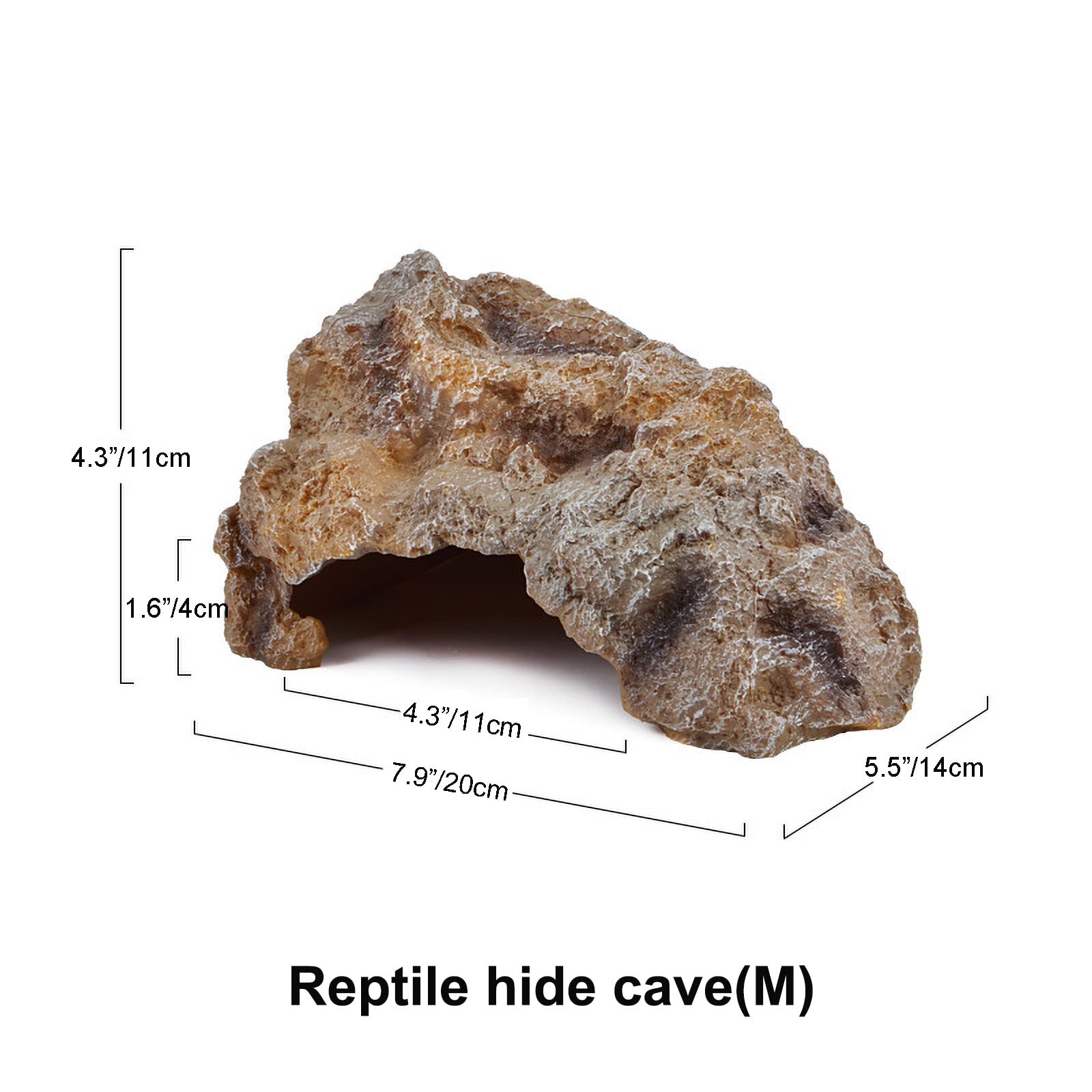 Large Hermit Crab Hideout - High Simulation Reptile Cave Hide, Rock Climbing Toy for Hermit Crabs, Resin Terrarium Habitat Decor for Gecko, Bearded Dragon, Lizard, Turtle, Frog & Spider | Perfect for Reptile Enclosures, Climbing Enrichment & Natural Habitat Simulation