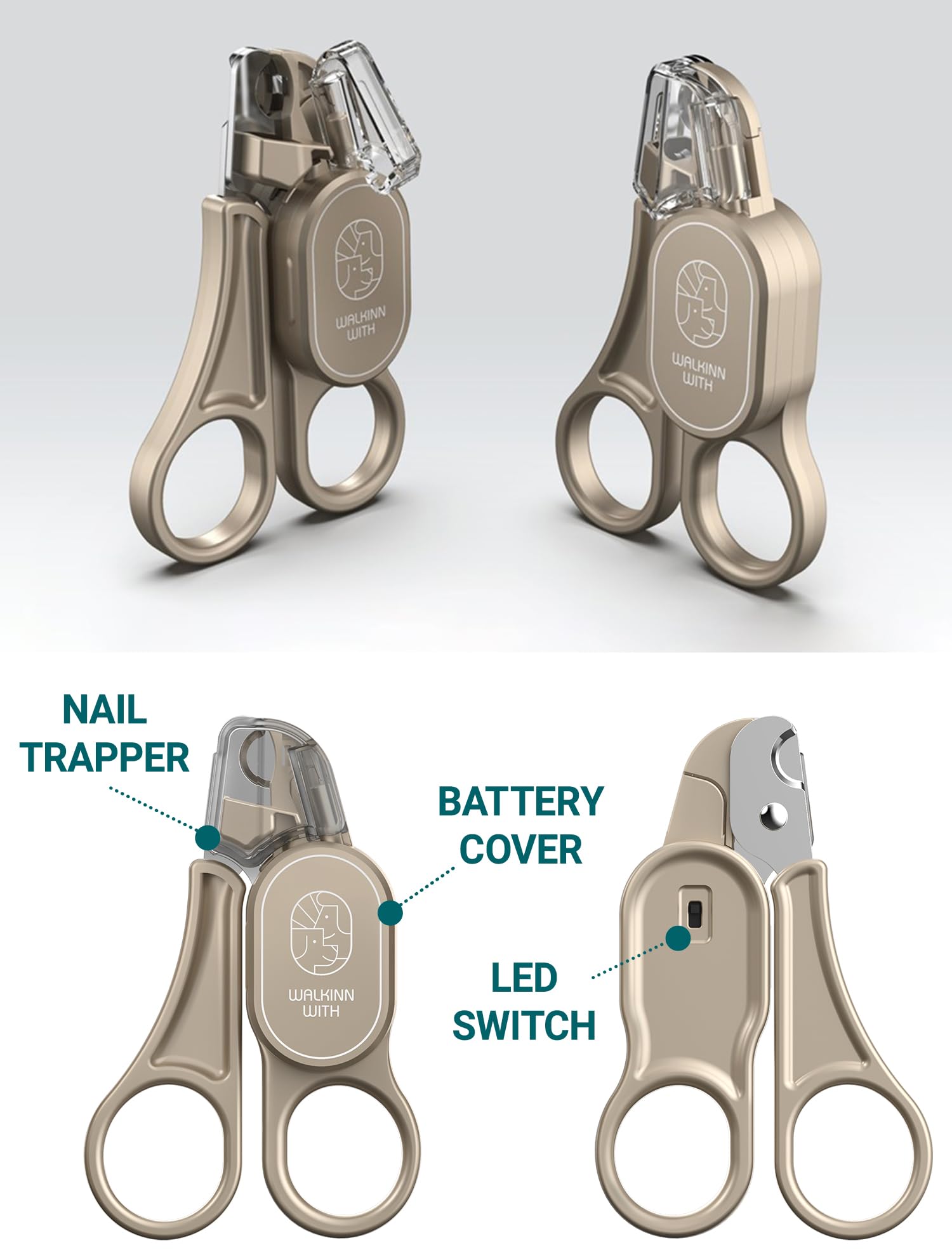 LED Cat Nail Clippers with Safety Guard - Professional Pet Grooming Tool for Safe Trimming at Home | Perfect for Kittens & Adult Cats | Includes Nail Trapper & Light Guide