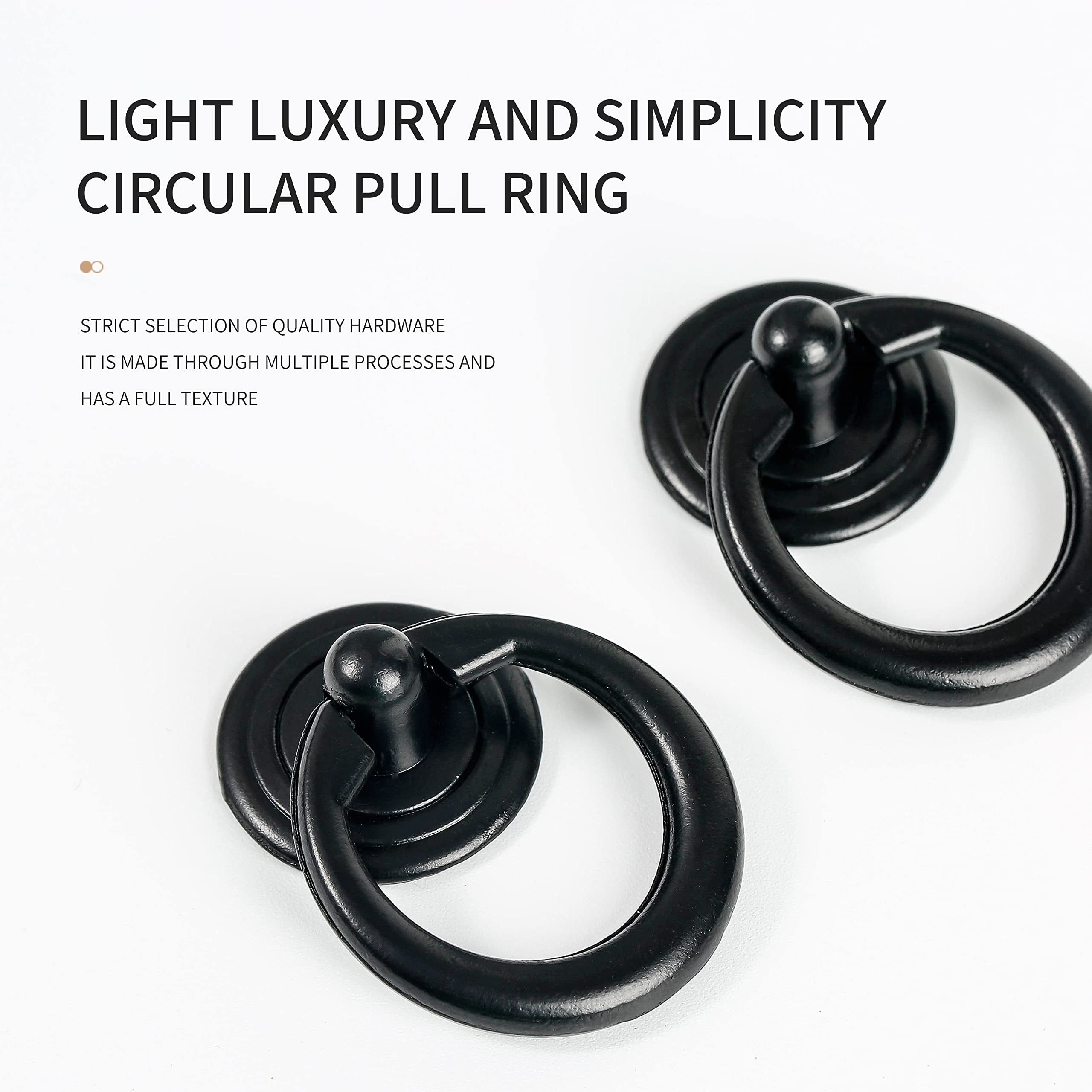 15 PCS Black Cabinet Knobs Pulls Handles - Furniture Drawer Pull Ring Dresser Hardware with Screws - Perfect for Kitchen Cabinets, Dressers, Wardrobes & DIY Home Decor