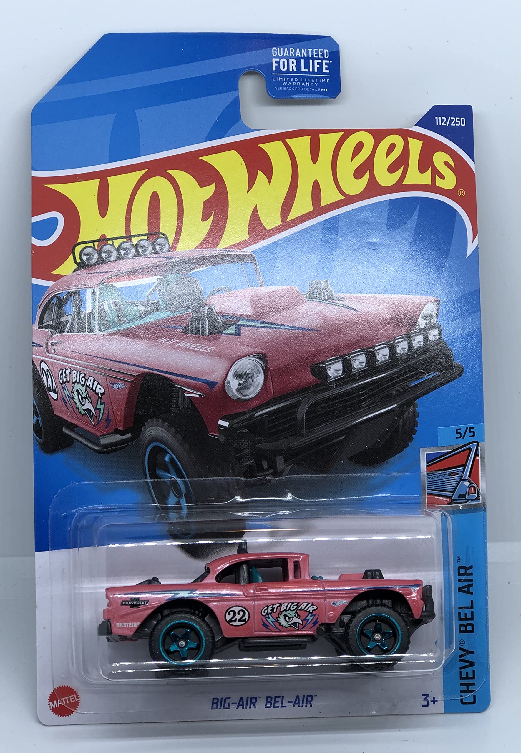 Hot Wheels 2022 Big AIR BEL AIR Pink Chevy Bel Air 5/5-112/250 Diecast Car - Collectible Toy for Kids & Adults, Perfect for Display, Play & Racing Scenes