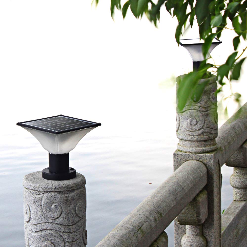 Solar LED Post Cap Lights Outdoor - Waterproof Solar Deck Lights for 4x4 & 6x6 Wooden Posts (4 Pack) - Perfect for Patio, Garden, Fence & Pathway Lighting at Night