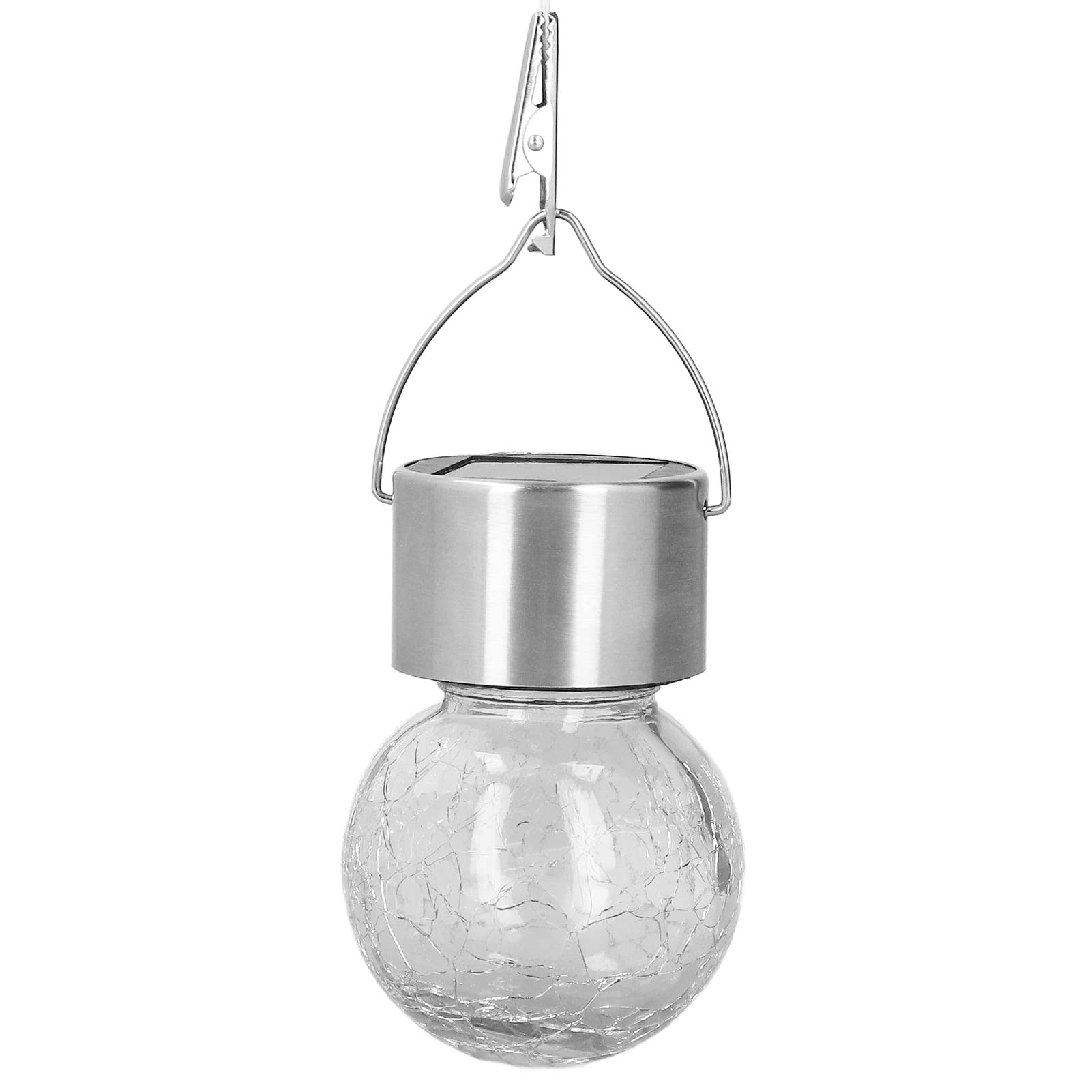 Outdoor Hanging Solar Lights - Glass Ball Crack Pattern with Auto Sensor, Solar Charged Garden Lights for Patio, Yard, Pathway & Landscape Decoration