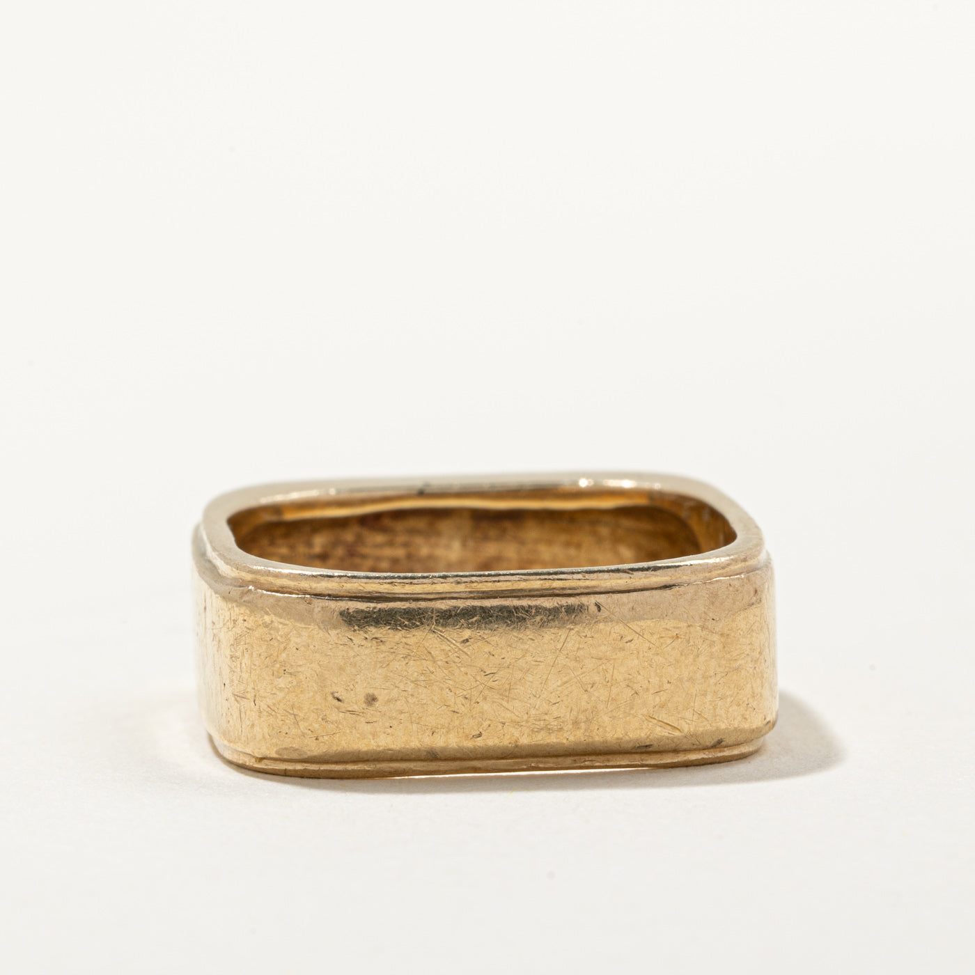10K Yellow Gold Soft Square Band Ring - Size 9.75 - Dainty Minimalist Wedding Band, Anniversary Gift for Her, Everyday Stackable Ring for Women