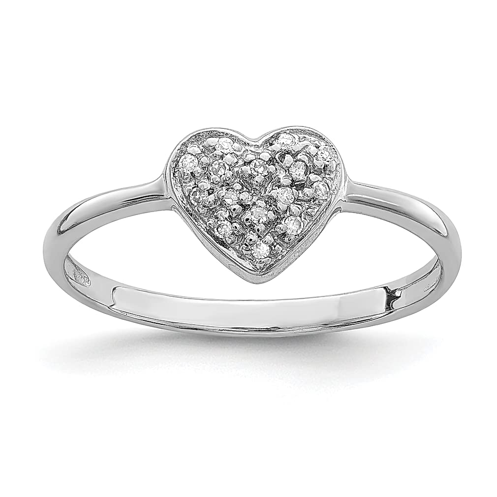 925 Sterling Silver Diamond Heart Band Ring - Elegant Love Jewelry for Women, Perfect Gift for Her - Ideal for Anniversaries, Valentine's Day & Romantic Occasions