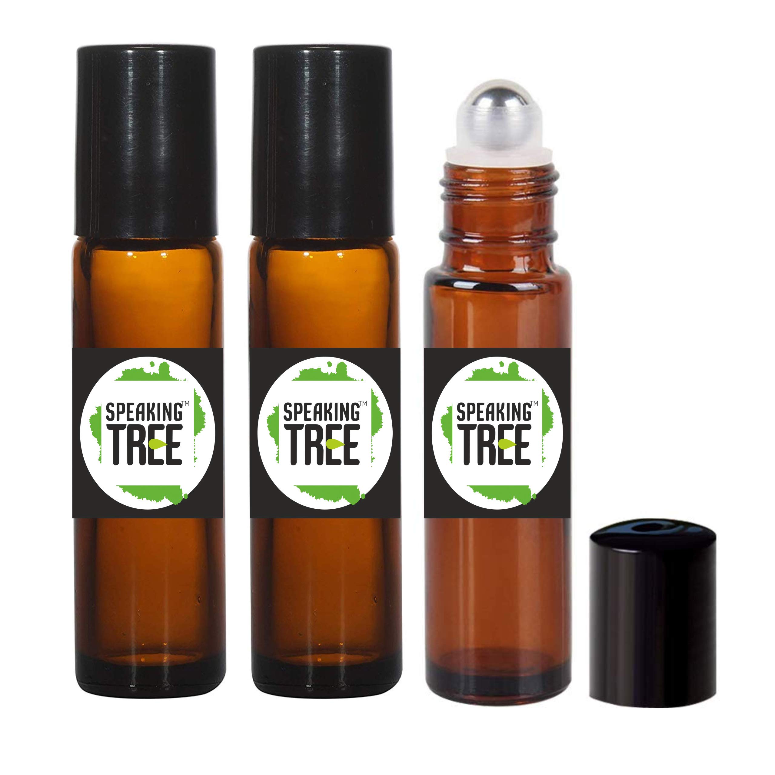 Premium 10ml Empty Refillable Roll-On Glass Bottles for Essential Oils, DIY Perfumes & Cosmetics - Set of 3 with Black Cap | Perfect for Aromatherapy, Travel & Gift Sets