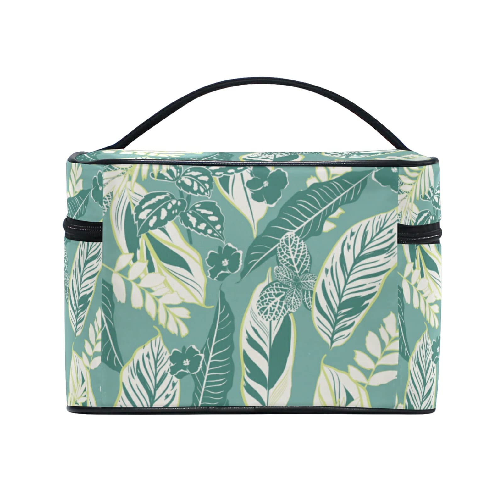 Eco-Friendly Leaf Print Cosmetic Bag - Waterproof Makeup Pouch & Toiletry Organizer for Women | Travel, Gym, Daily Essentials Storage