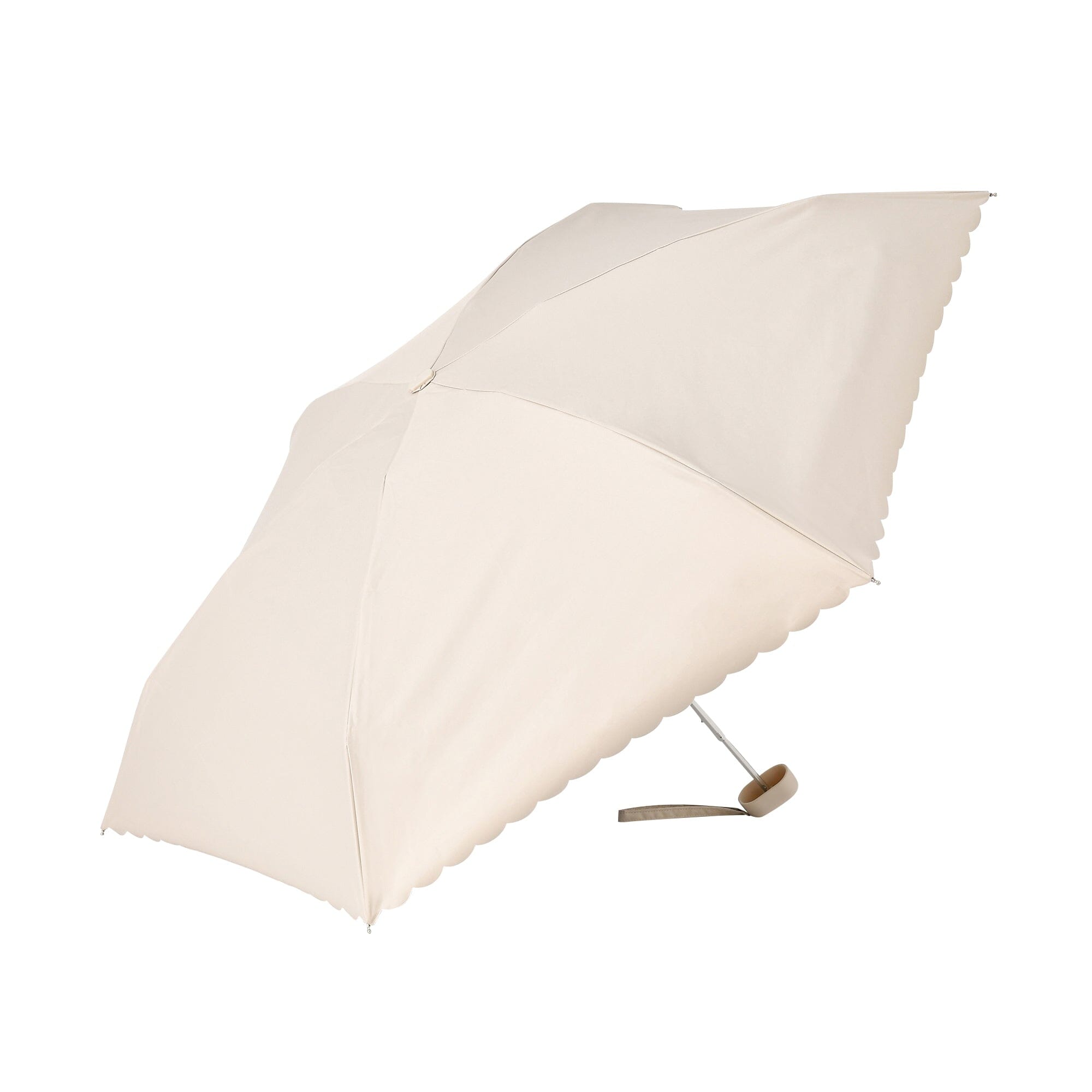 Compact Mini Parasol 47cm Light Beige - UV Protection & Waterproof for Sunny & Rainy Days - Perfect for Beach, Picnics, and Outdoor Events