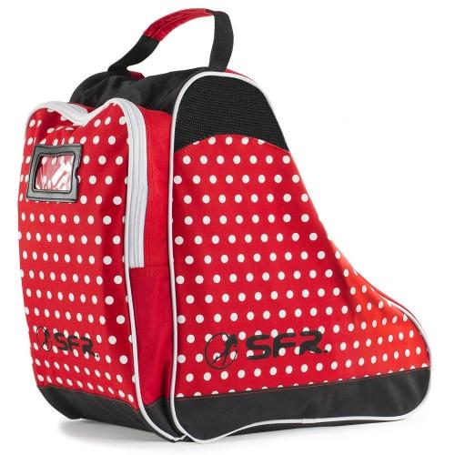 SFR Skate Bag with Red and White Polka Dots - Durable Roller Skating Backpack for Women & Men - Perfect for Rink, Park, and Travel Accessories Storage